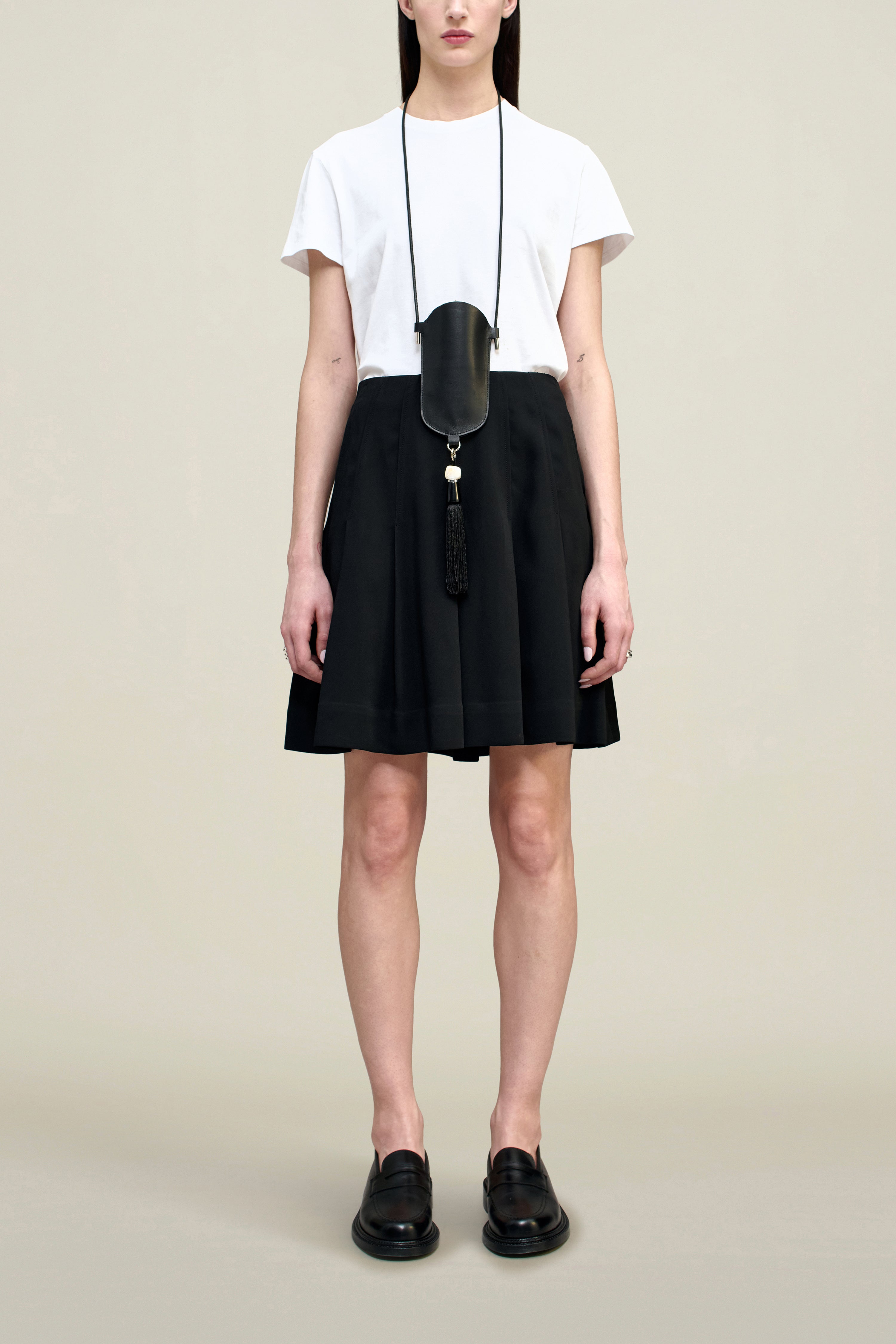 Sutton Pleated Skirt in Viscose Cady