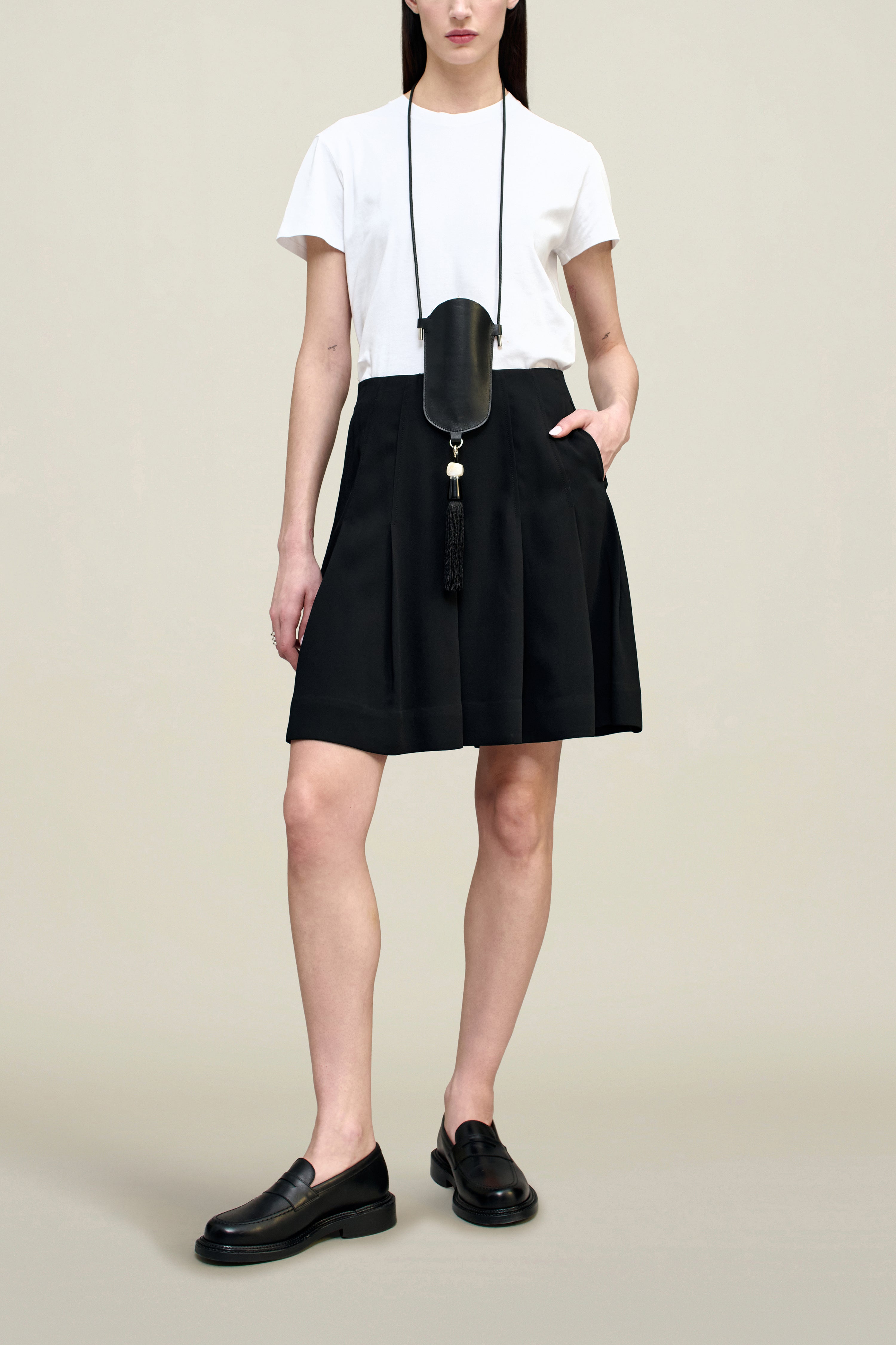 Sutton Pleated Skirt in Viscose Cady