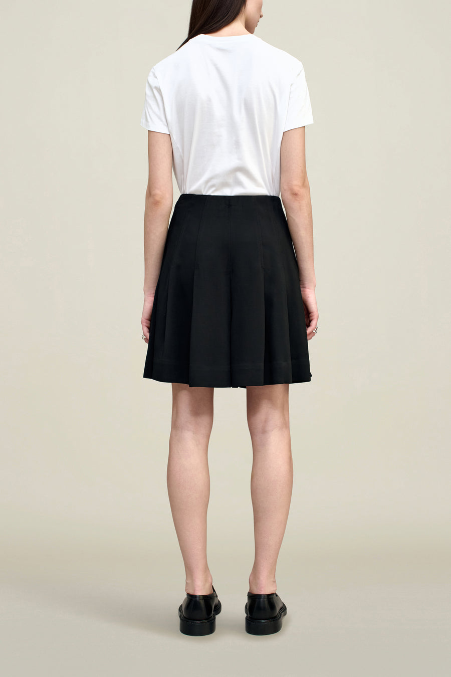 Sutton Pleated Skirt in Viscose Cady