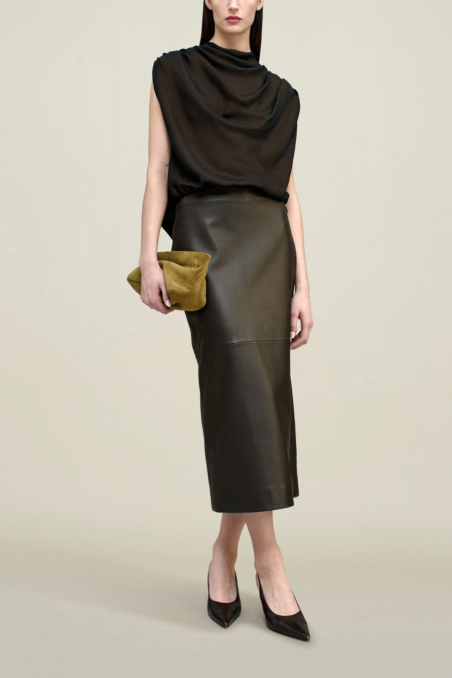 Naia Draped Top in Trapped Silk