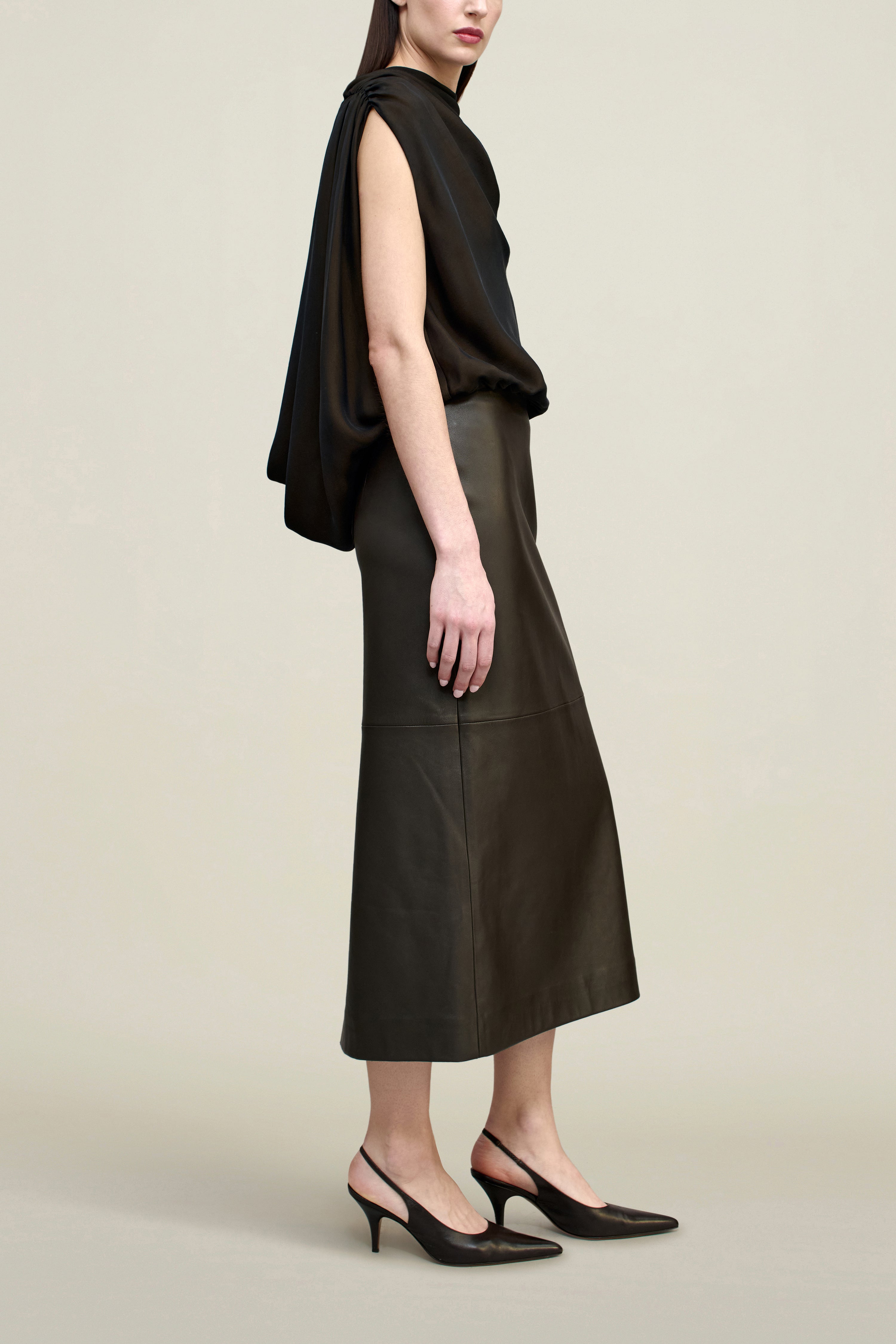 Naia Draped Top in Trapped Silk