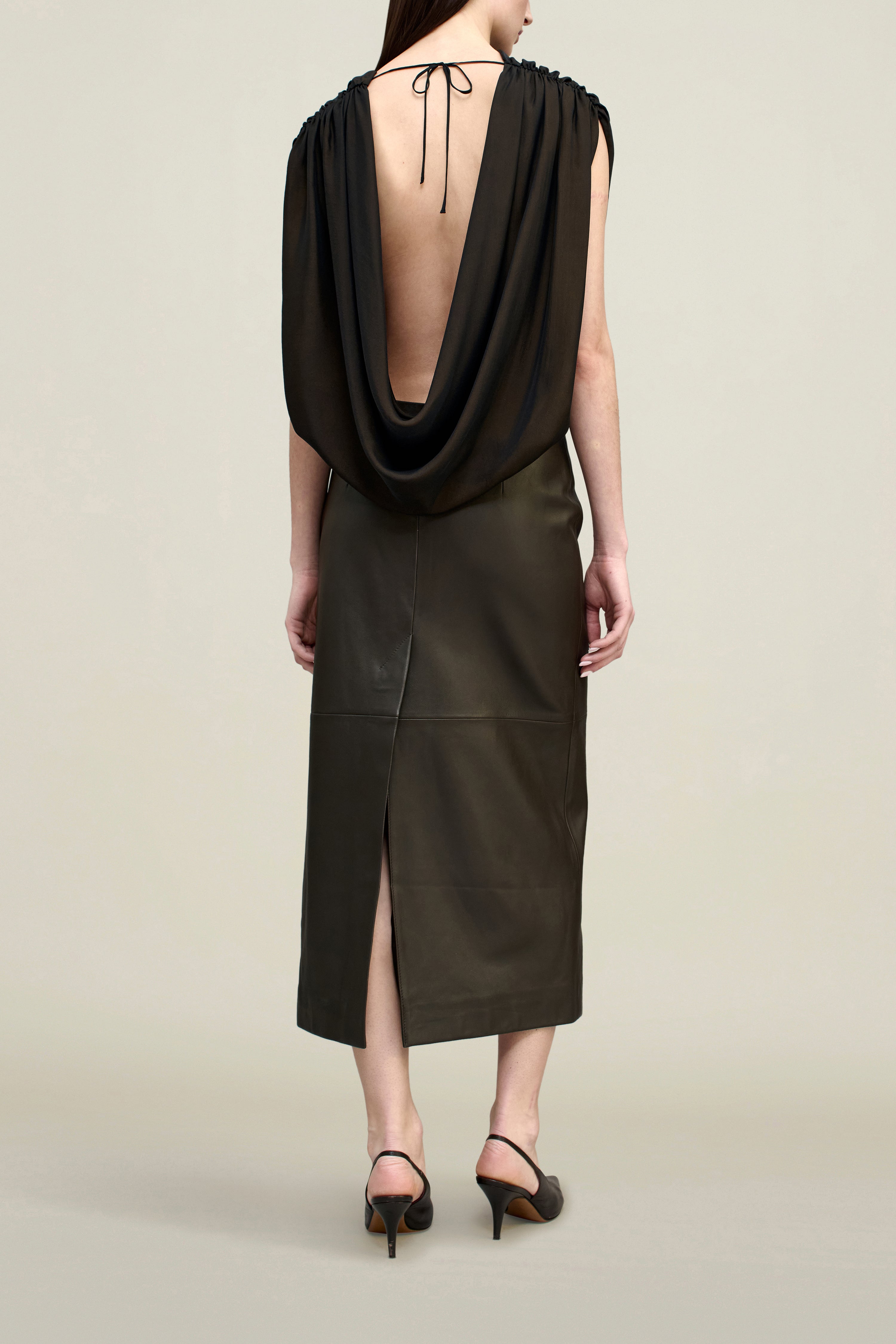 Naia Draped Top in Trapped Silk