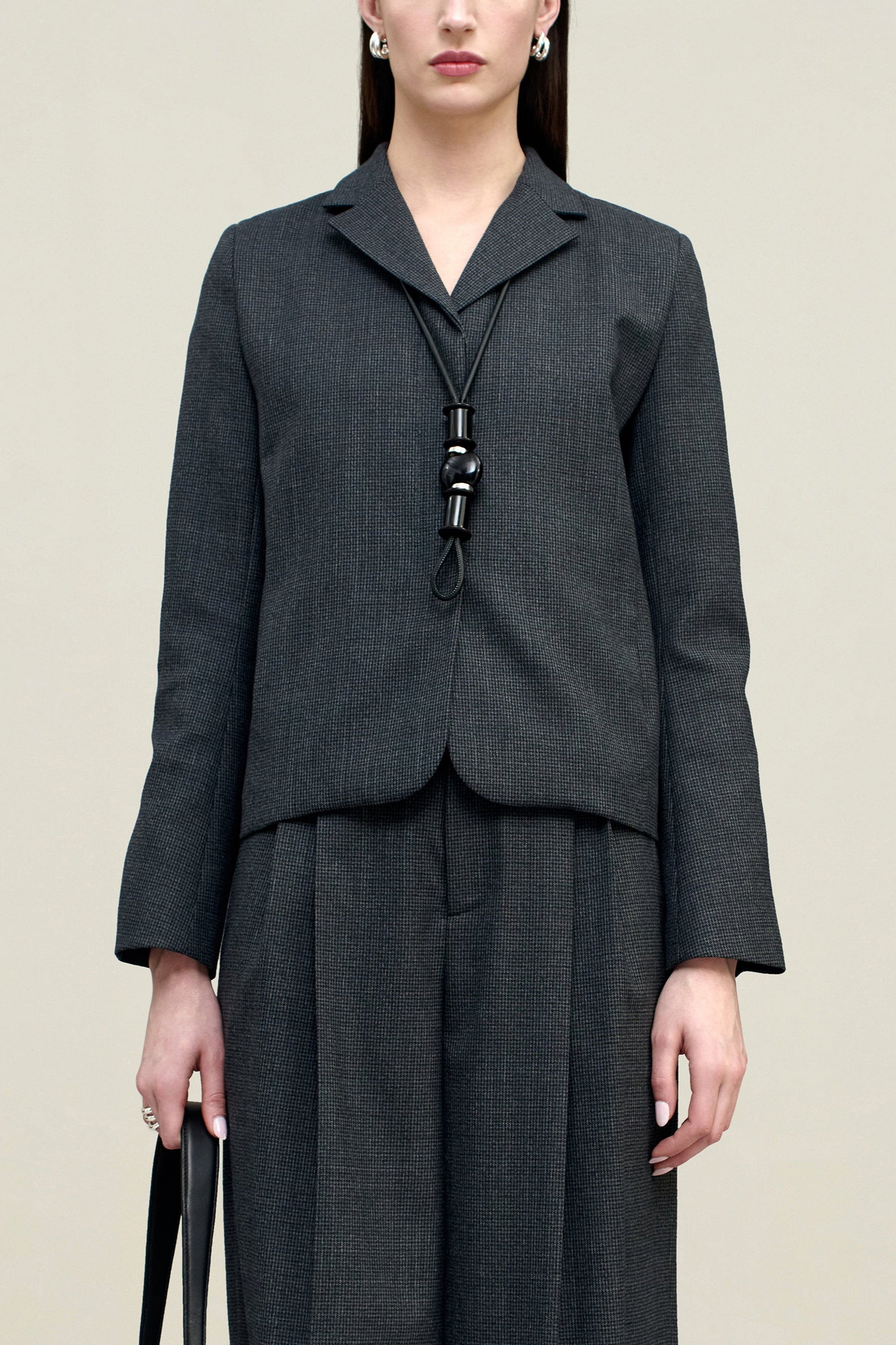 Iman Shrunken Blazer in Light Wool Suiting