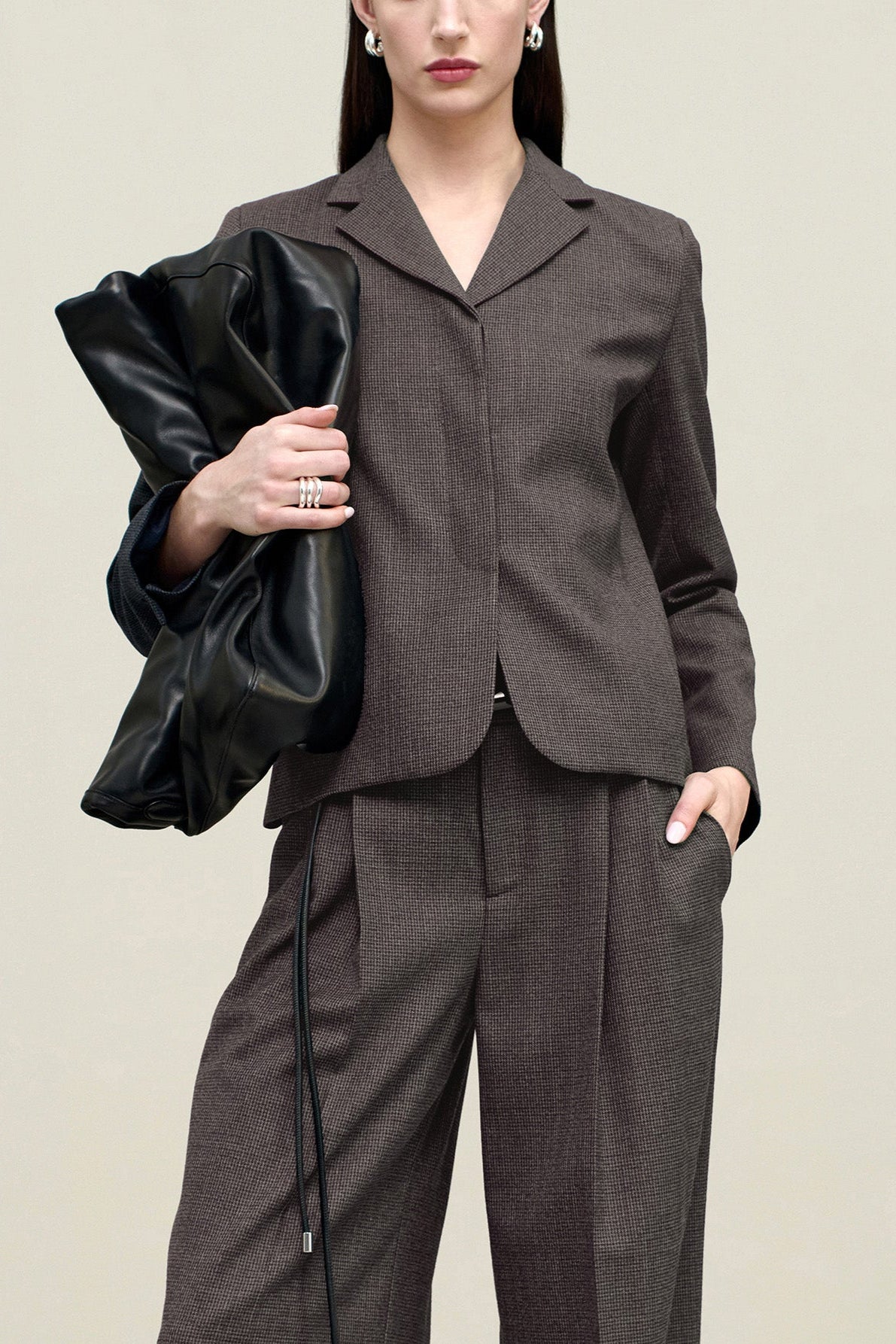 Iman Shrunken Blazer in Light Wool Suiting