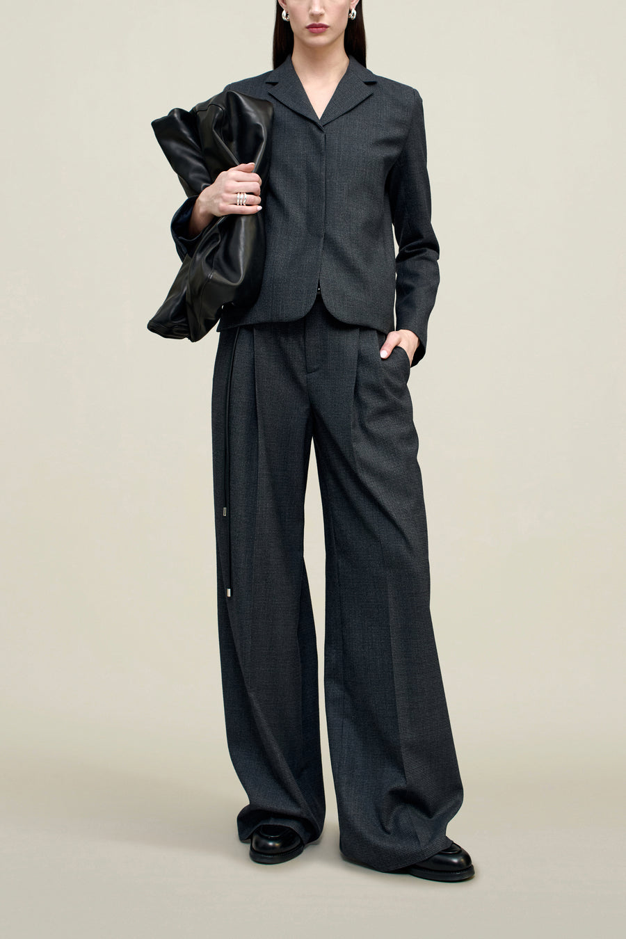 Iman Shrunken Blazer in Light Wool Suiting
