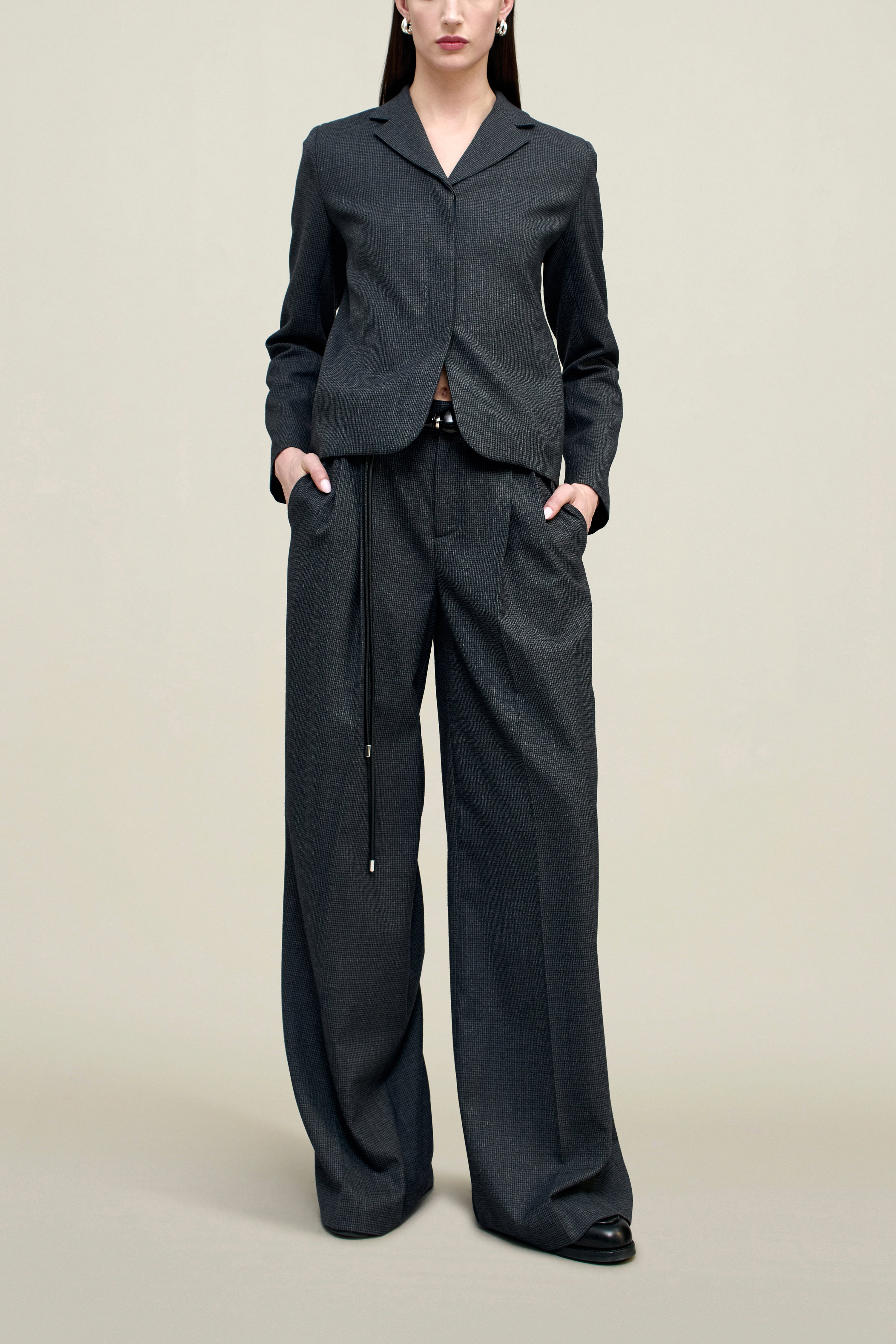 Iman Shrunken Blazer in Light Wool Suiting