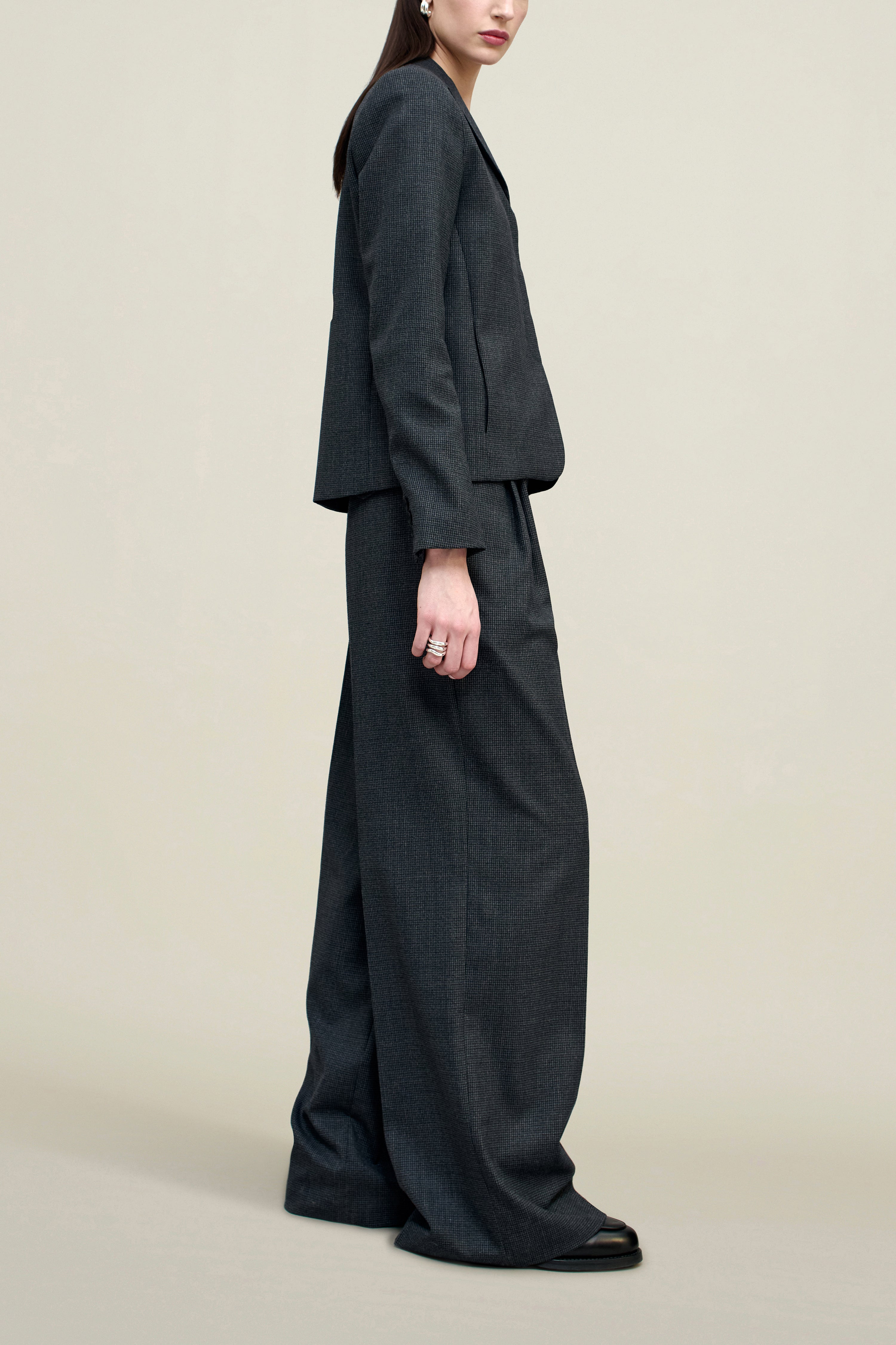 Iman Shrunken Blazer in Light Wool Suiting