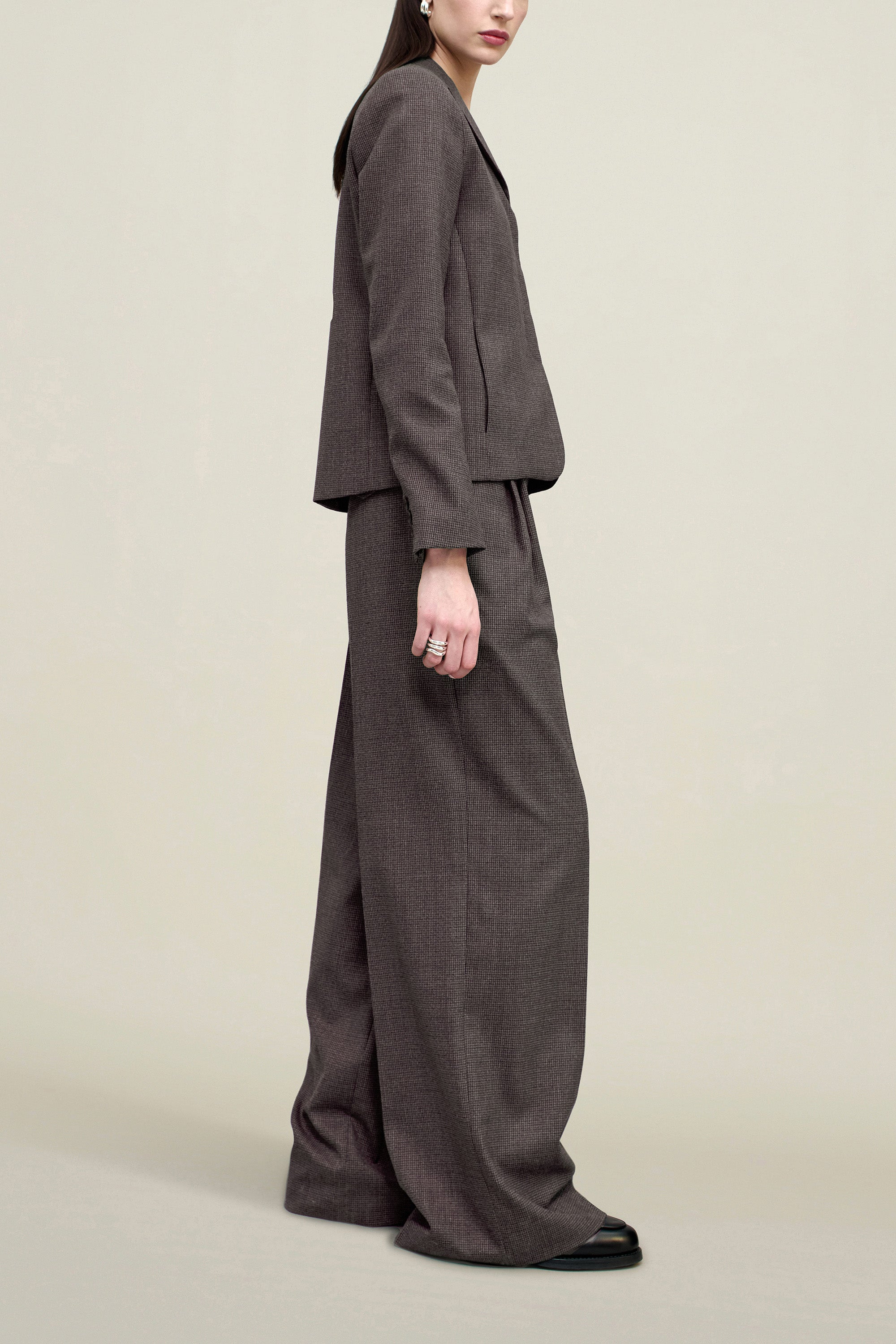 Iman Shrunken Blazer in Light Wool Suiting