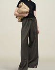 Wesley Drawstring Trouser in Light Wool Suiting