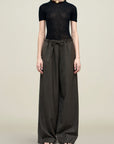 Wesley Drawstring Trouser in Light Wool Suiting