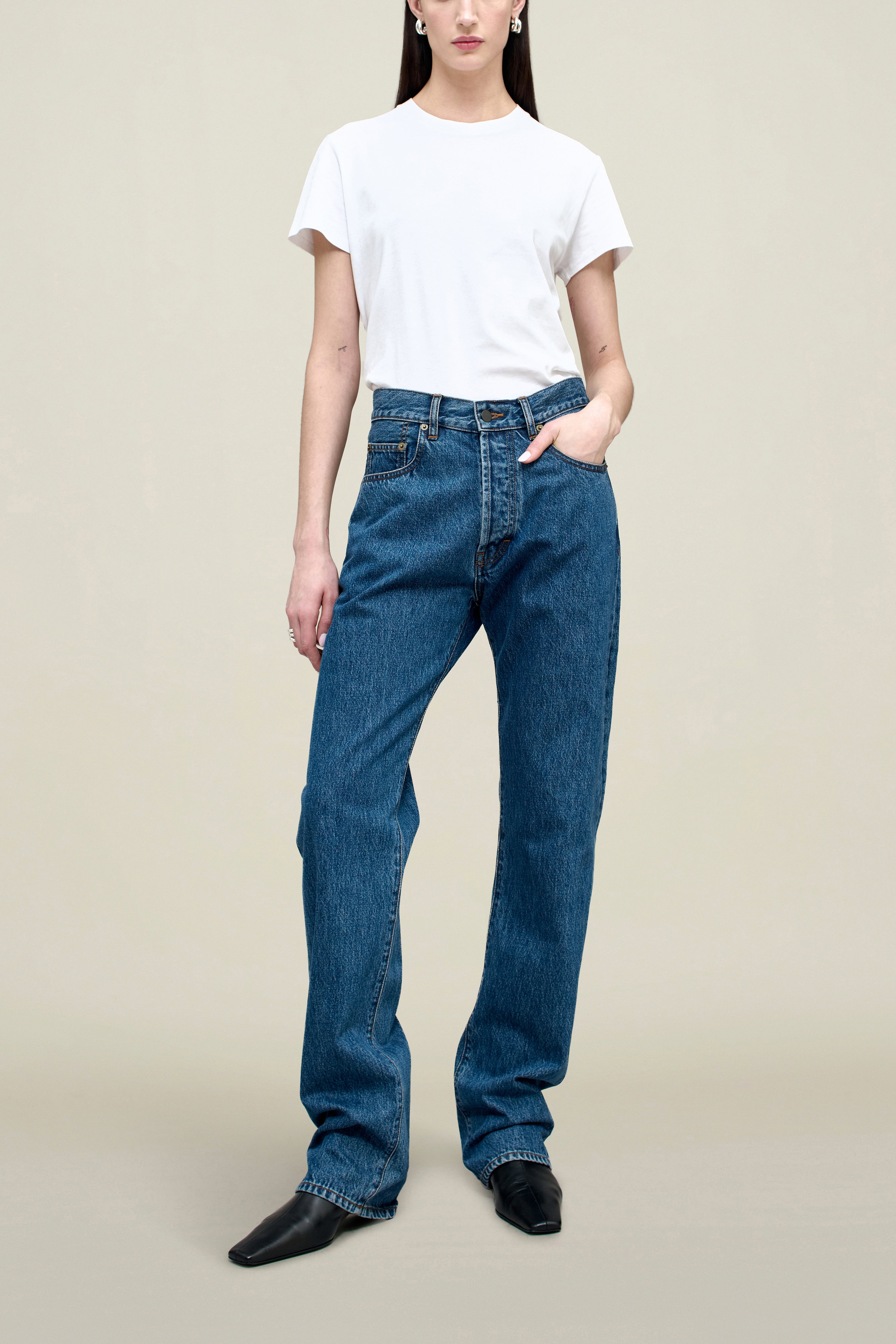Gabby Tapered Jean in Cotton Denim
