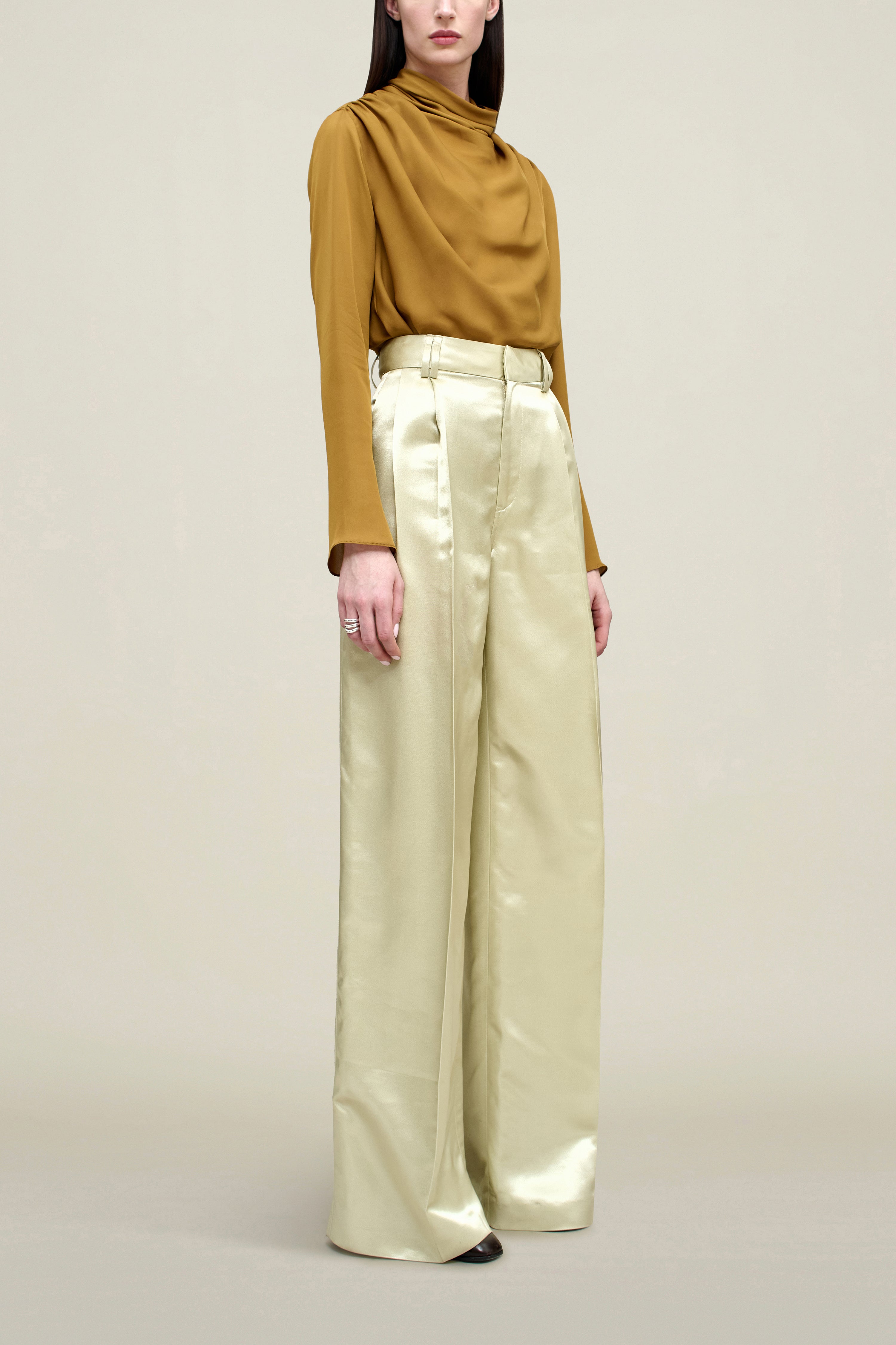 Fatima Trouser in Liquid Twill