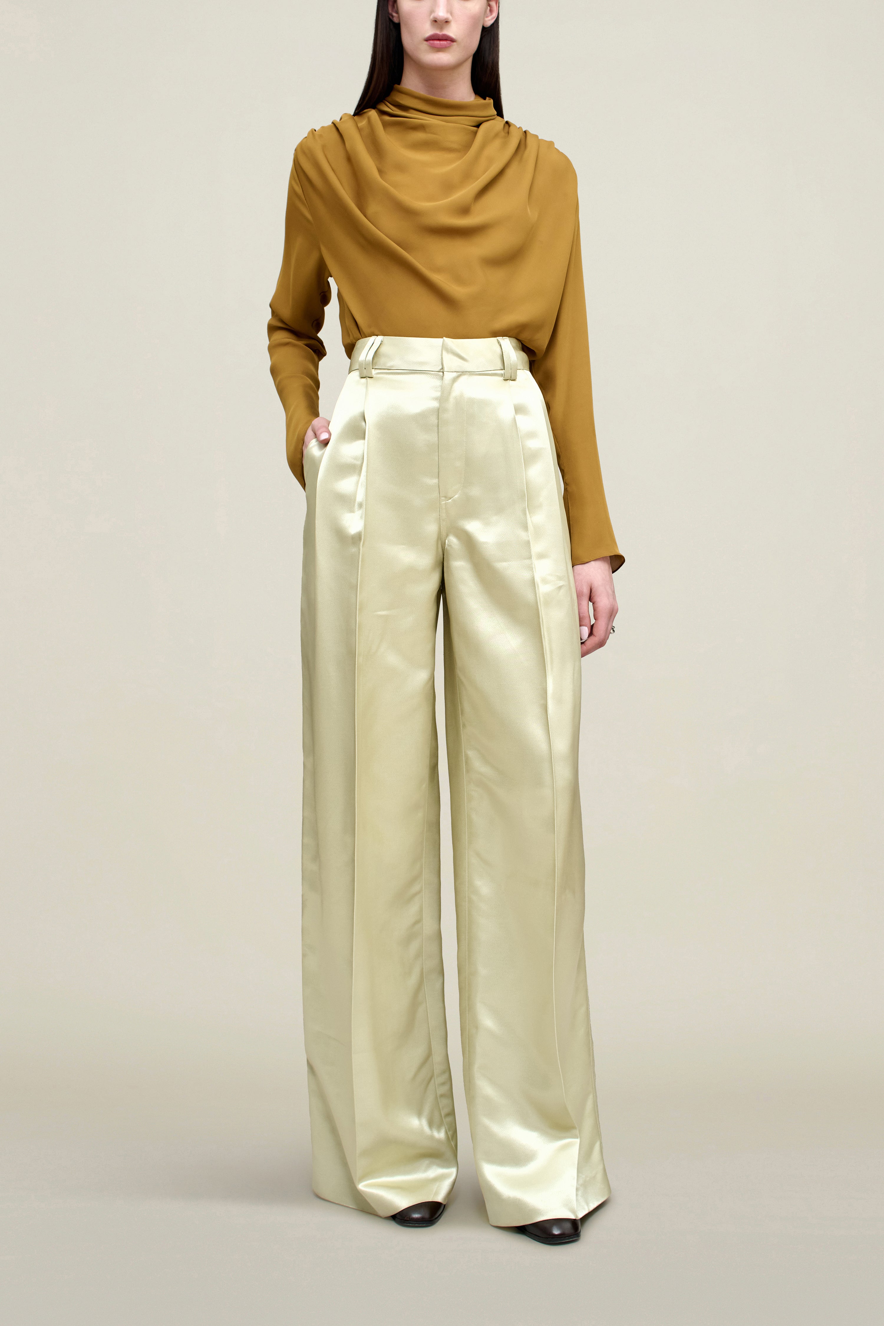 Fatima Trouser in Liquid Twill