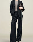 Raquel Single Breasted Blazer in Light Wool Suiting