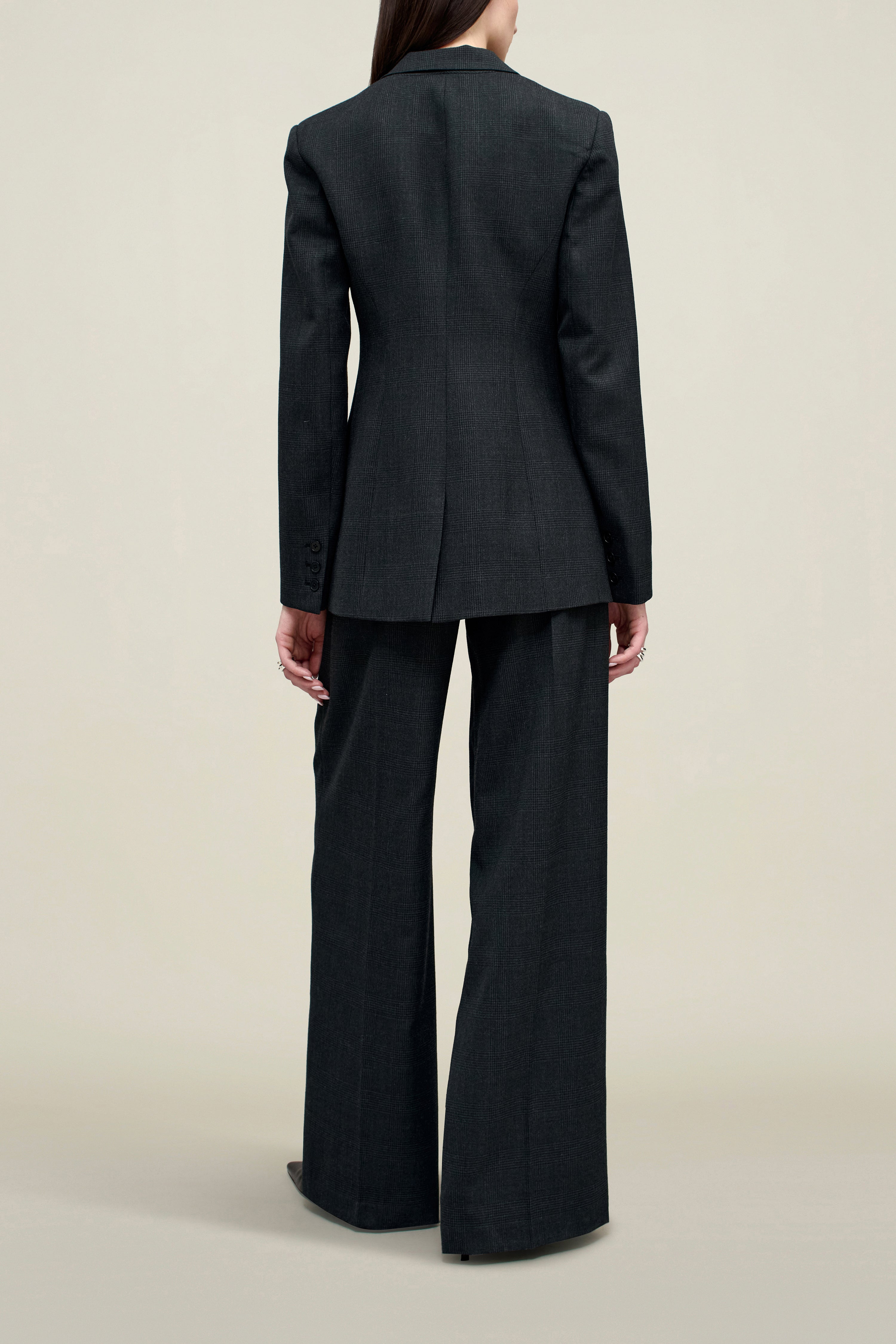 Raquel Single Breasted Blazer in Light Wool Suiting