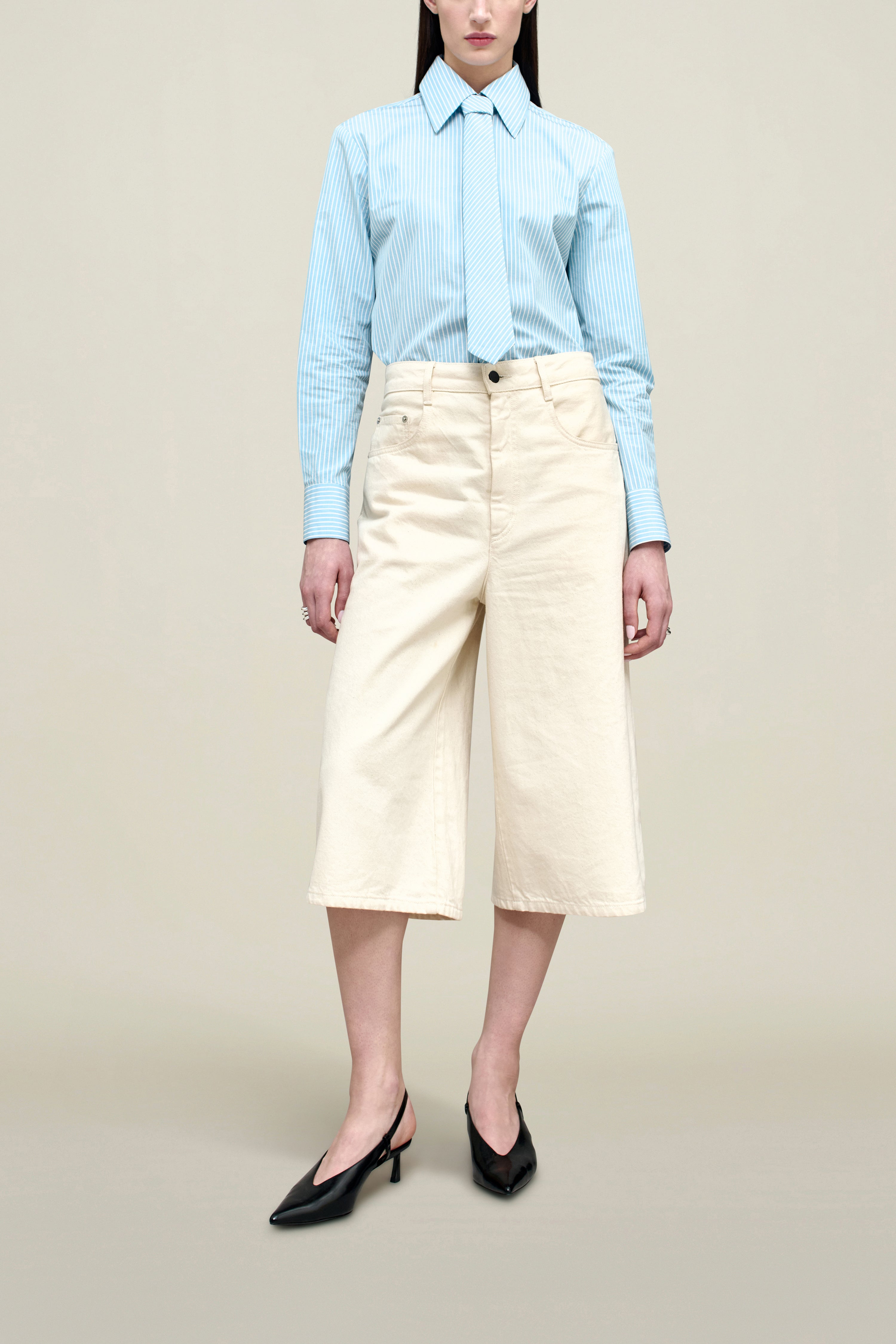 Billie Tie Blouse in Cotton Poplin