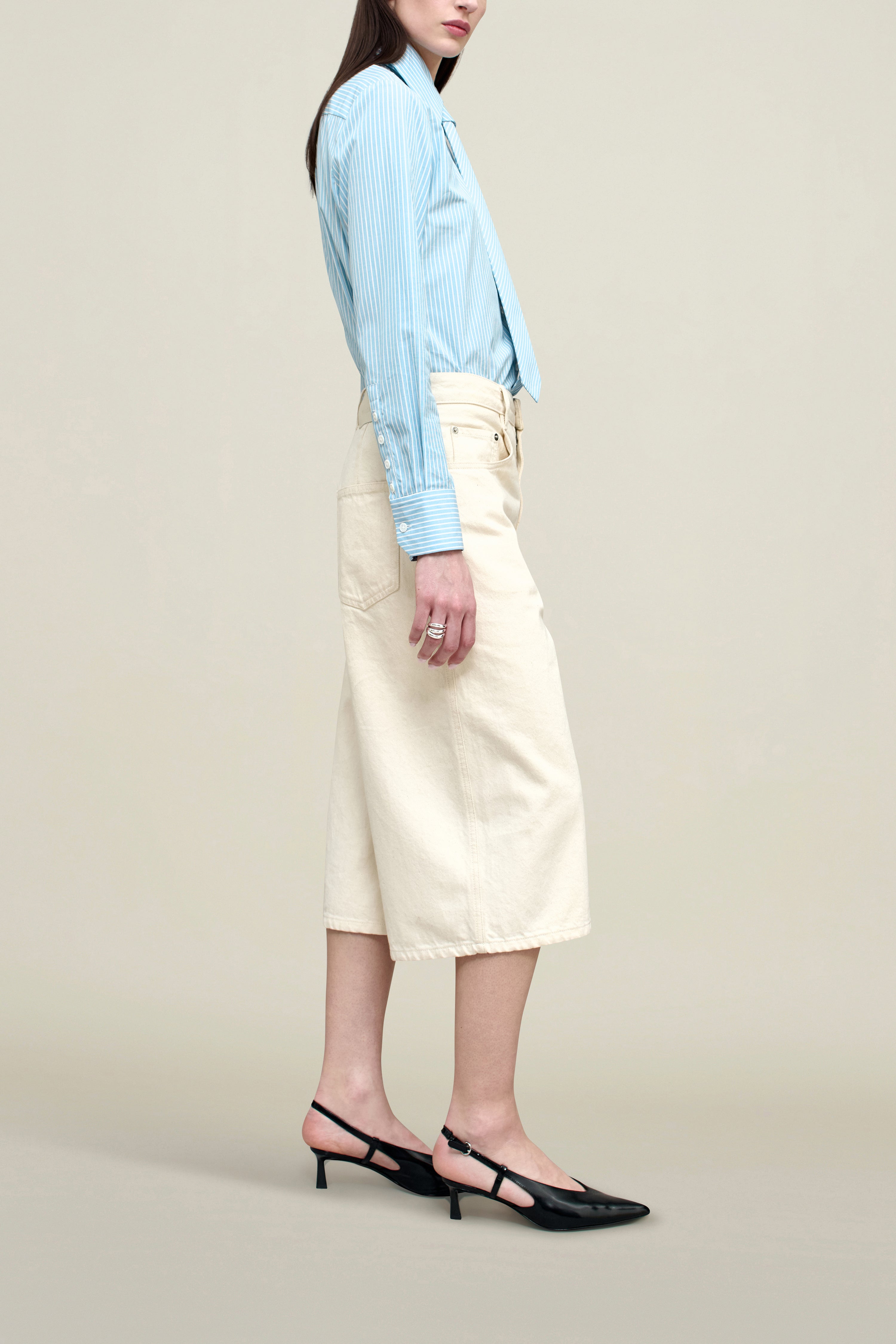 Billie Tie Blouse in Cotton Poplin