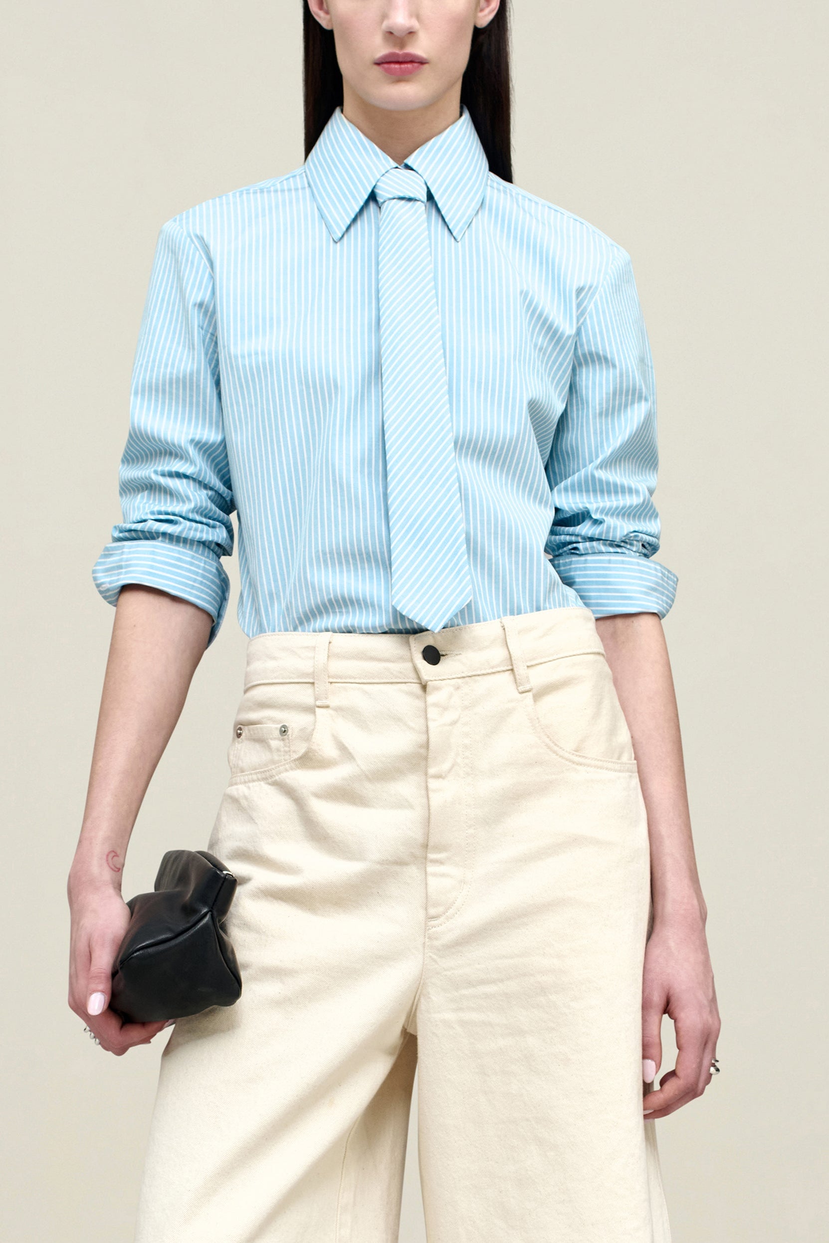 Billie Tie Blouse in Cotton Poplin