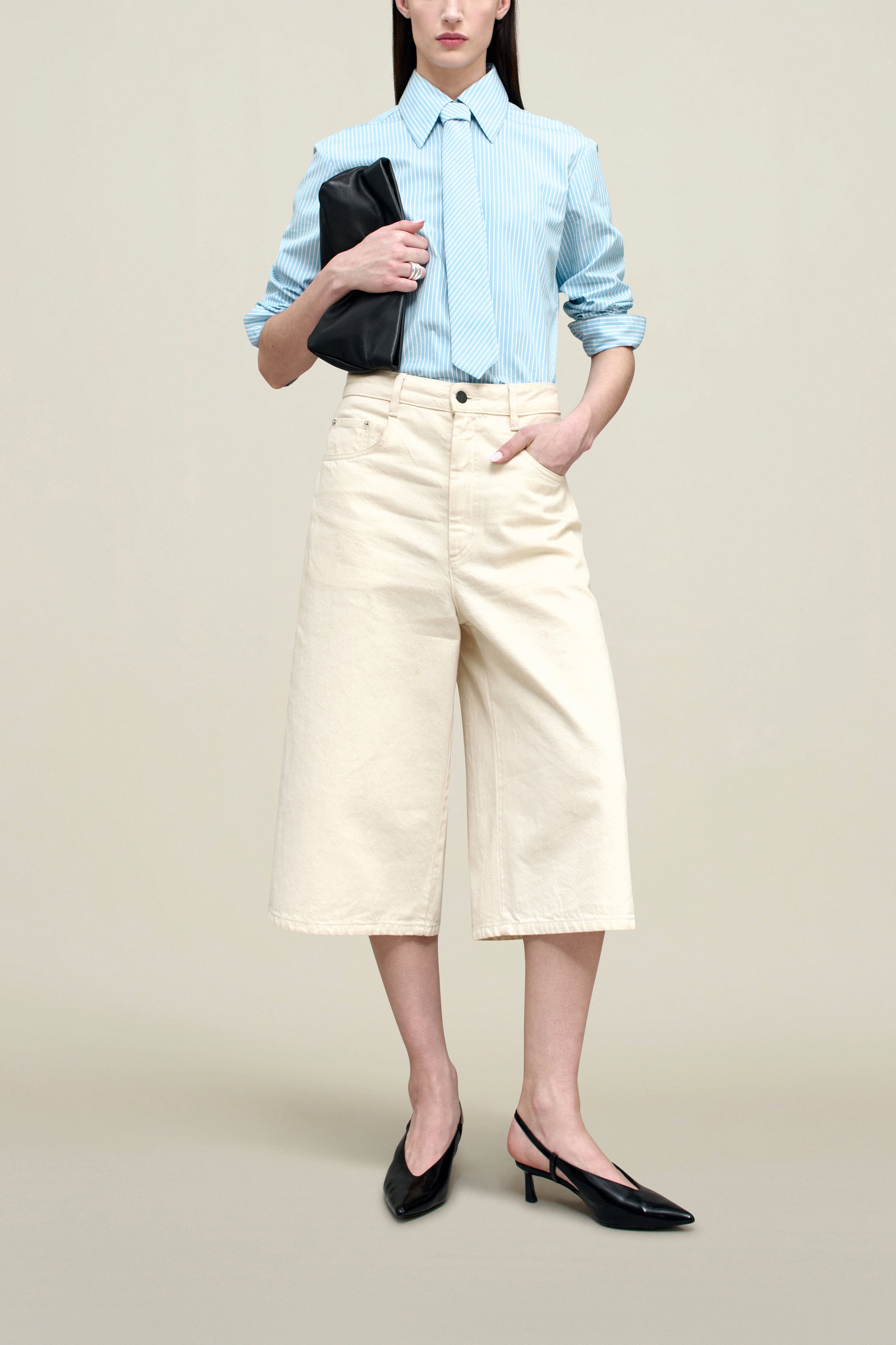 Billie Tie Blouse in Cotton Poplin