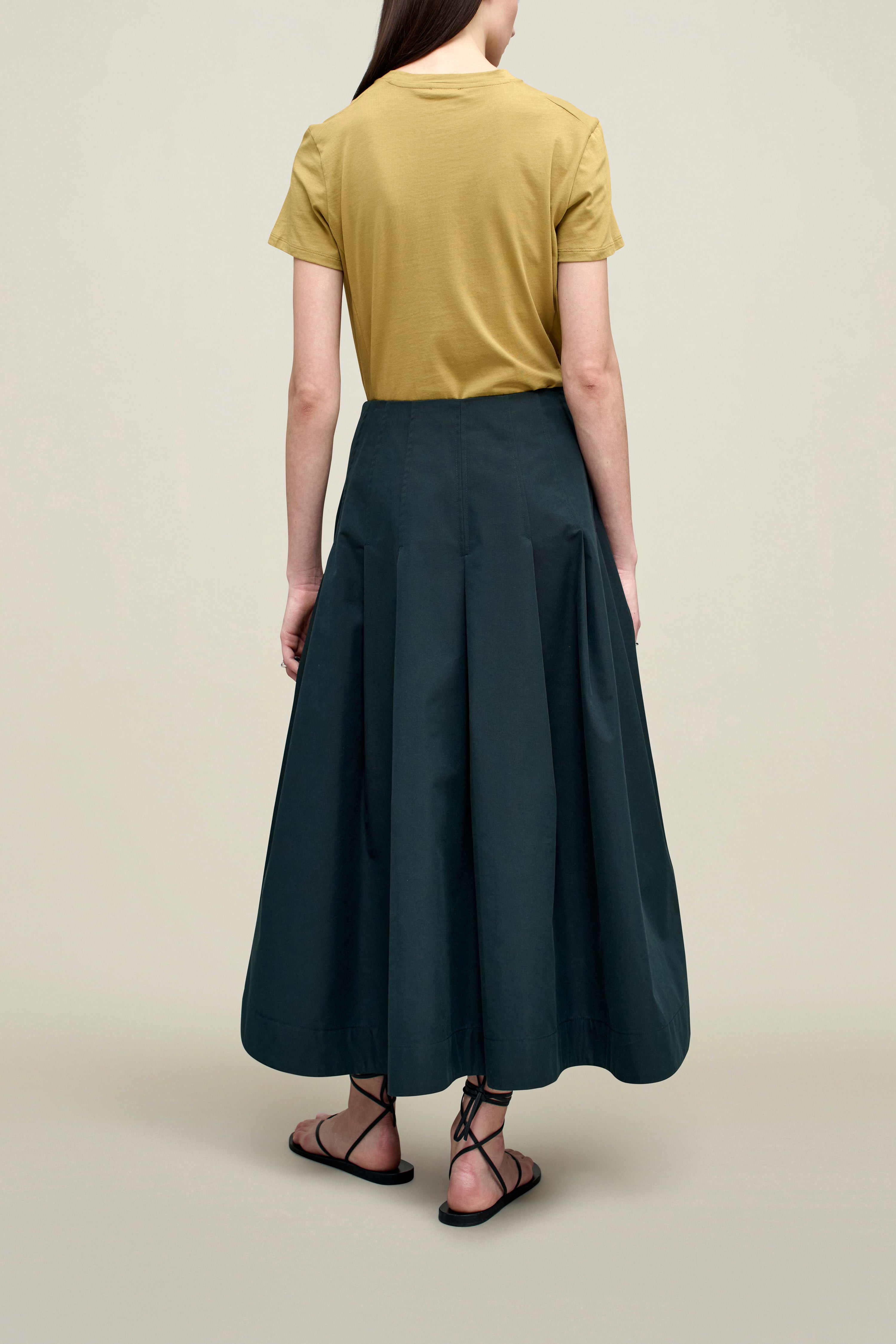 Dakota Pleated Skirt in Compact Cotton