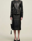 Emilee Pencil Skirt in Lambskin