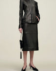 Emilee Pencil Skirt in Lambskin