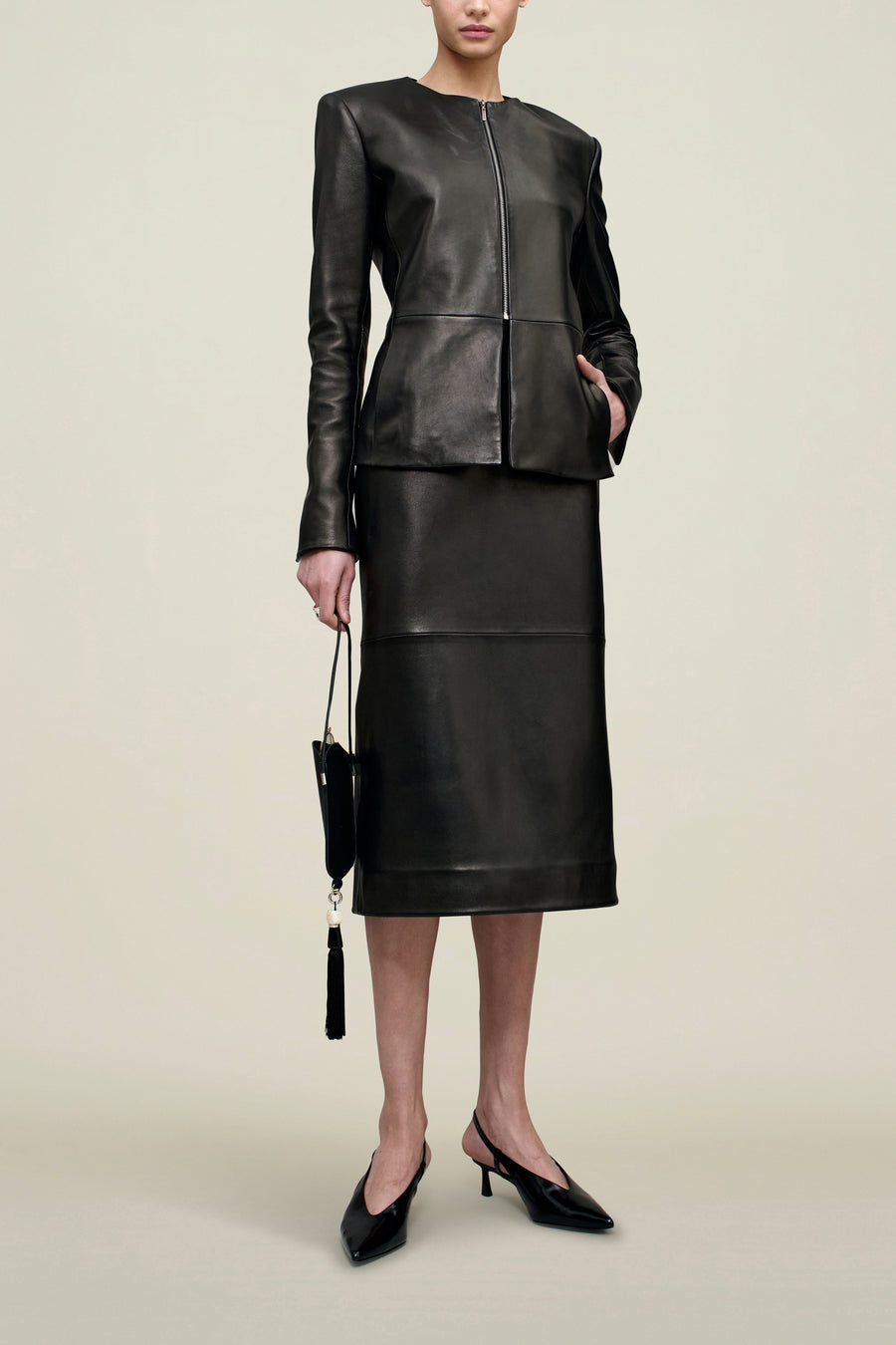 Emilee Pencil Skirt in Lambskin