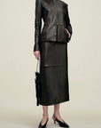 Emilee Pencil Skirt in Lambskin