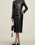 Emilee Pencil Skirt in Lambskin