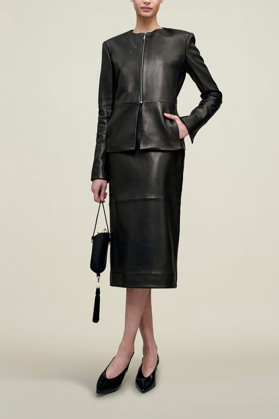Emilee Pencil Skirt in Lambskin