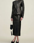 Emilee Pencil Skirt in Lambskin