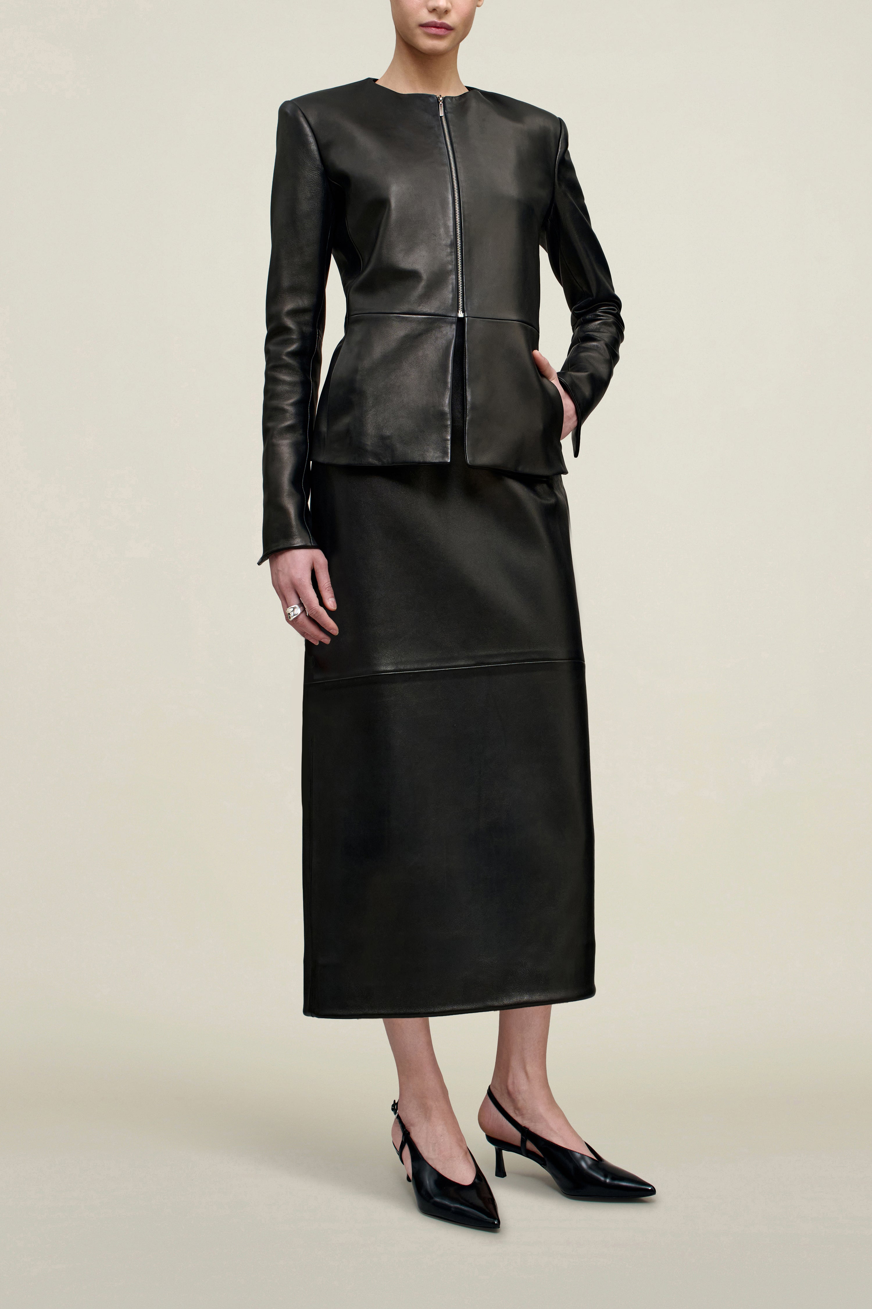 Emilee Pencil Skirt in Lambskin