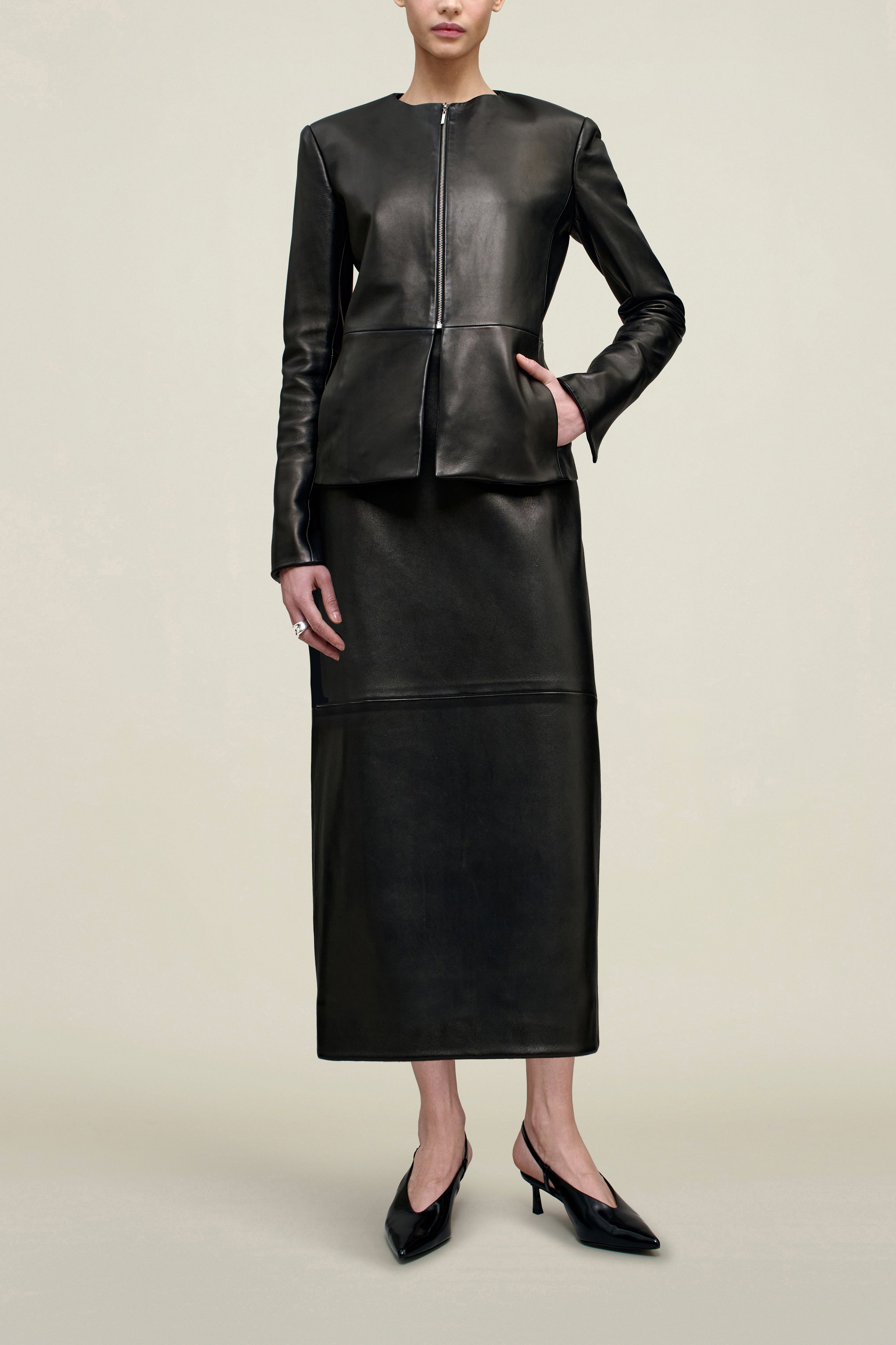 Emilee Pencil Skirt in Lambskin