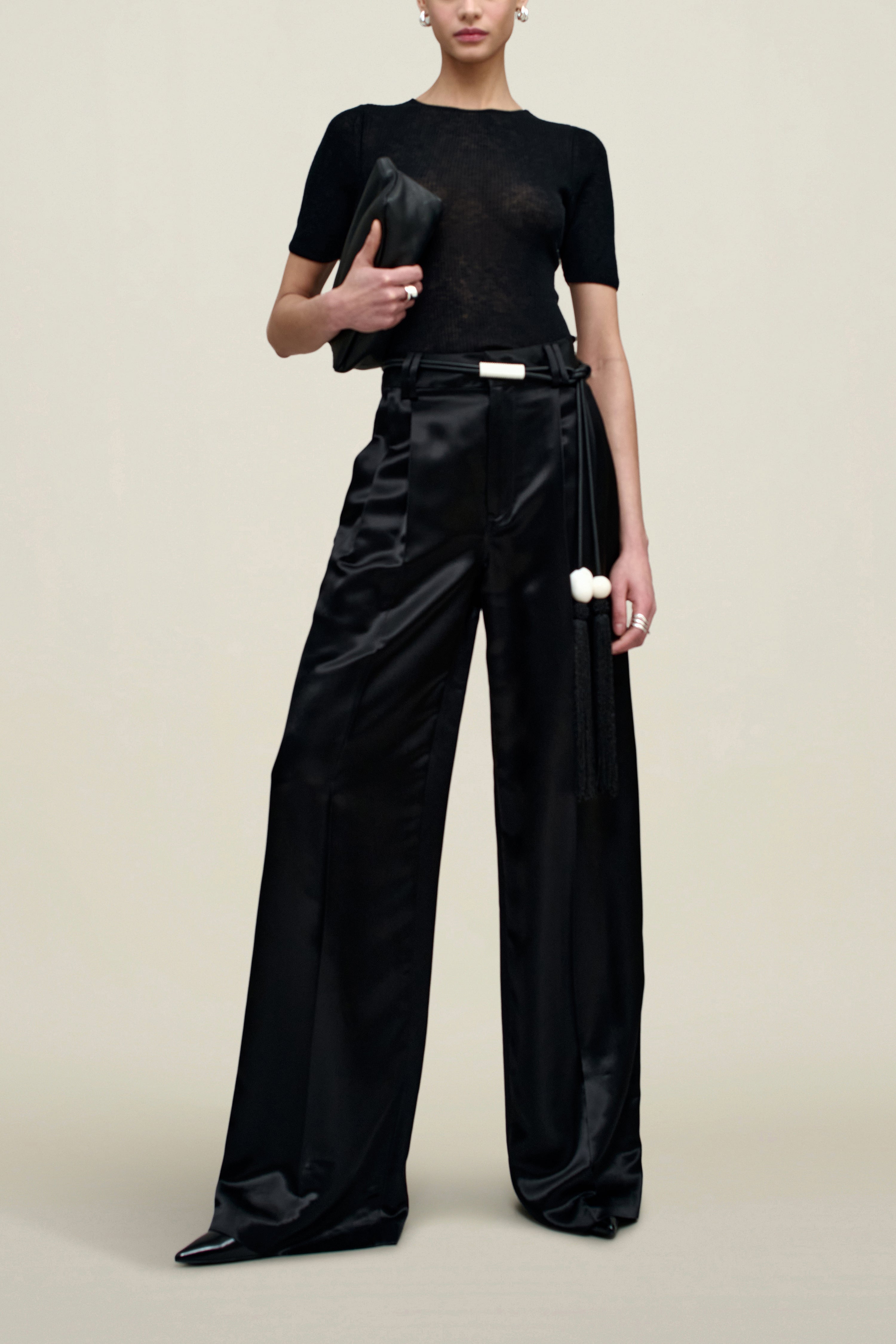 Fatima Trouser in Liquid Twill