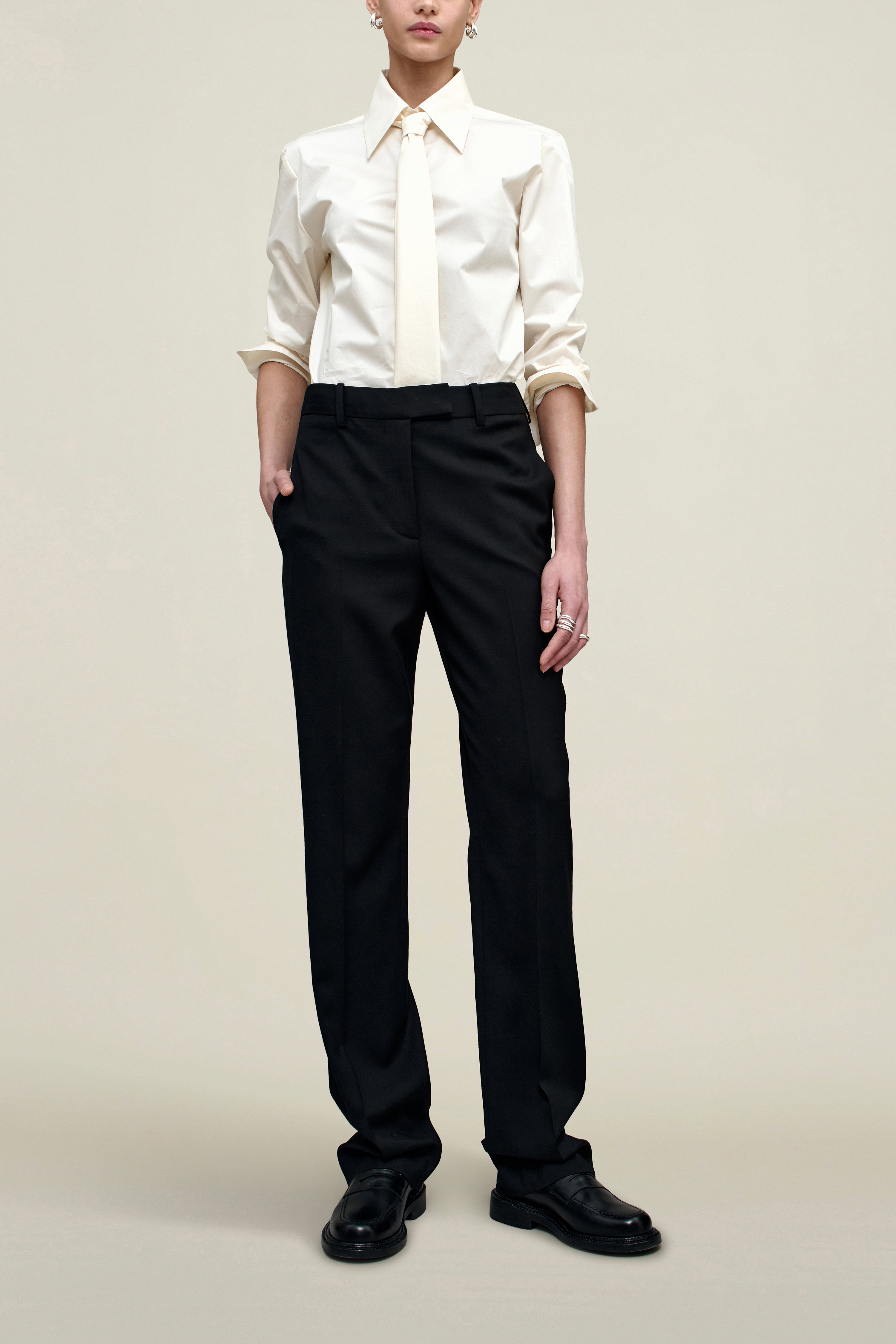 Charlie Long Trouser in Viscose Wool