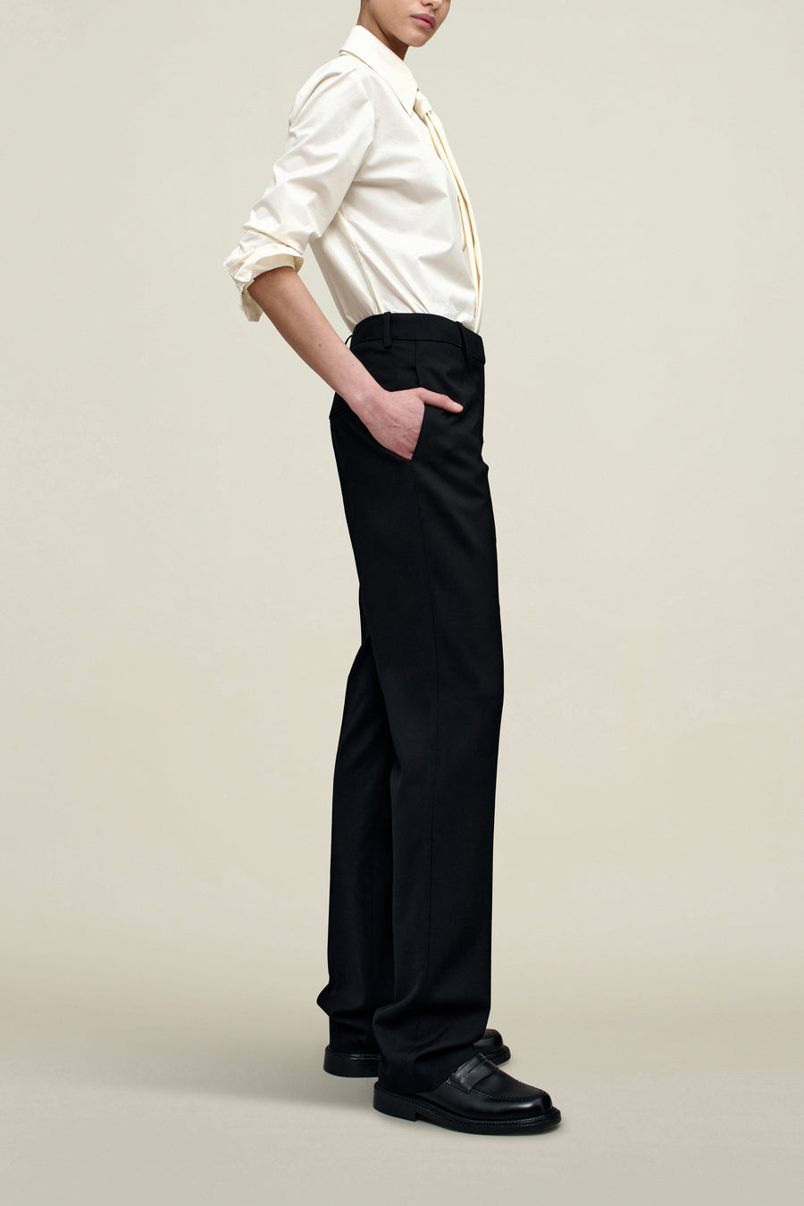 Charlie Long Trouser in Viscose Wool