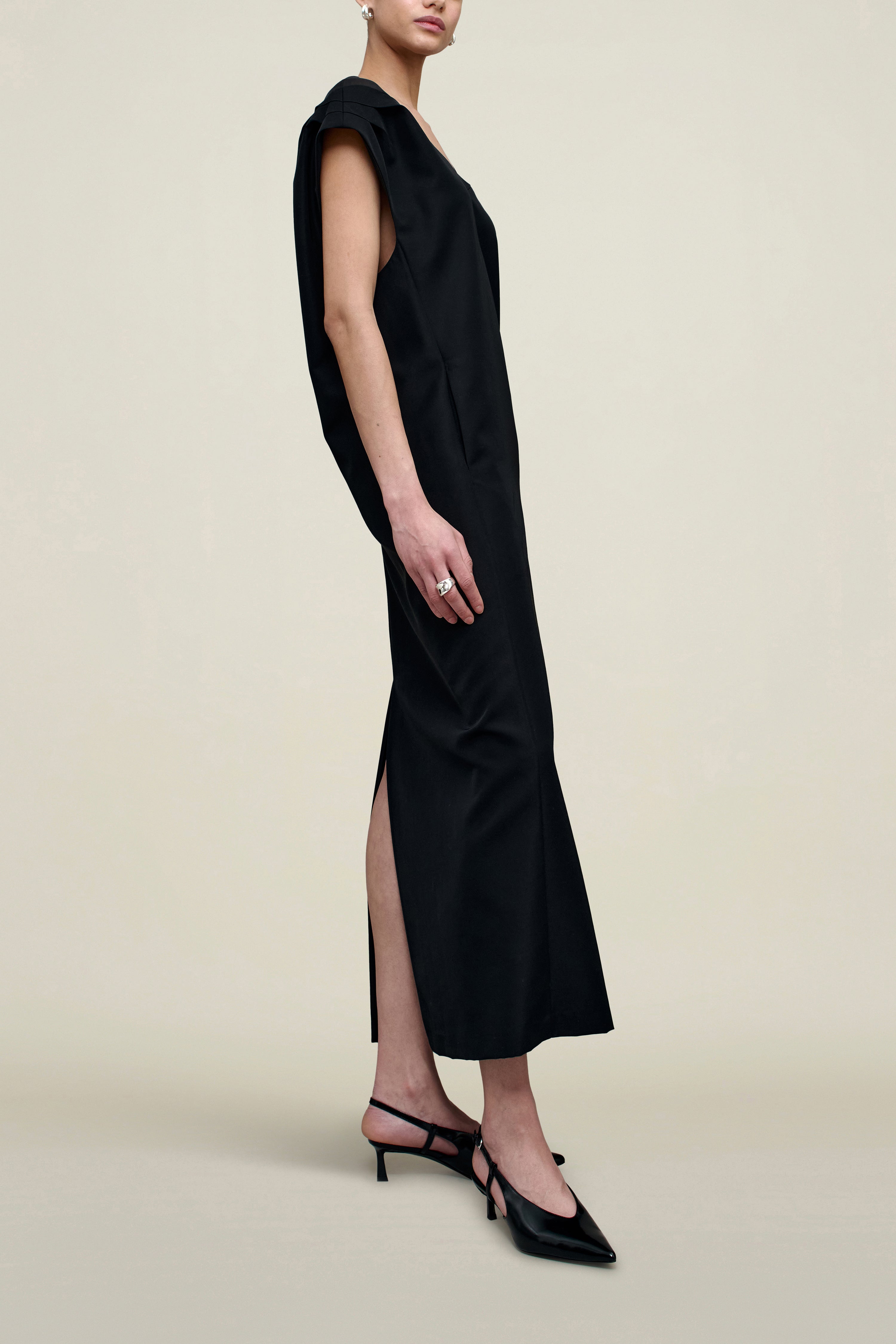 Sabel Cocoon Dress in Chiffon Gazar Combo