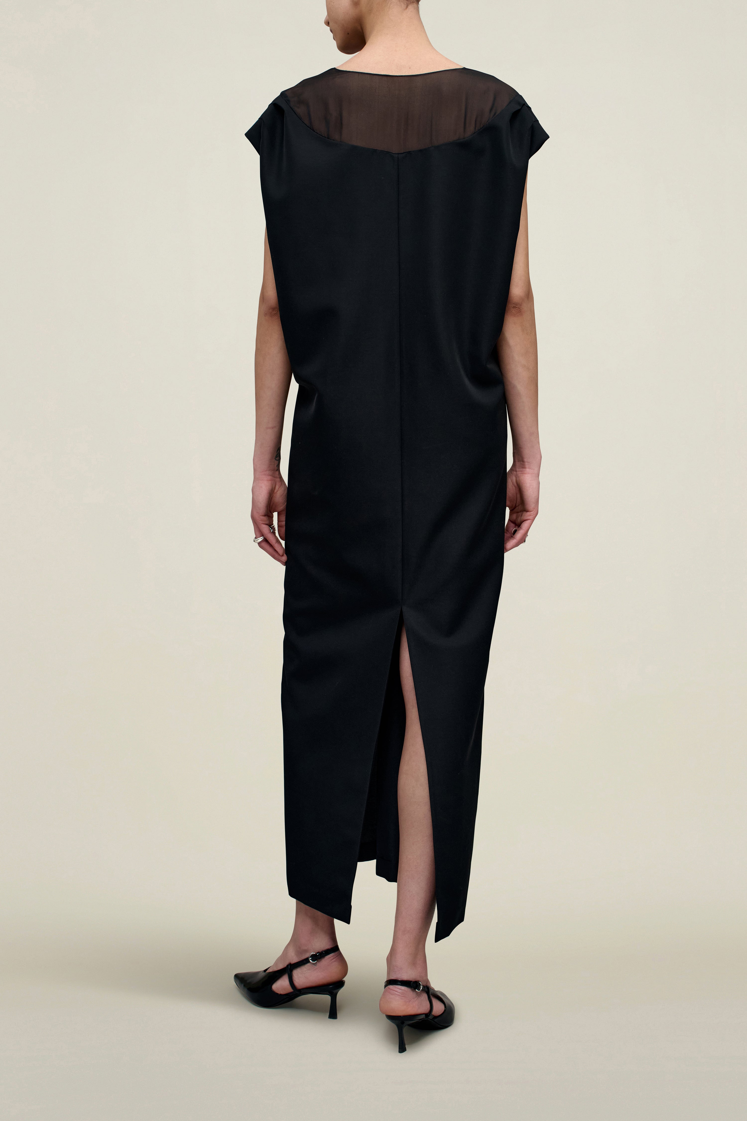 Sabel Cocoon Dress in Chiffon Gazar Combo