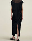 Sabel Cocoon Dress in Chiffon Gazar Combo