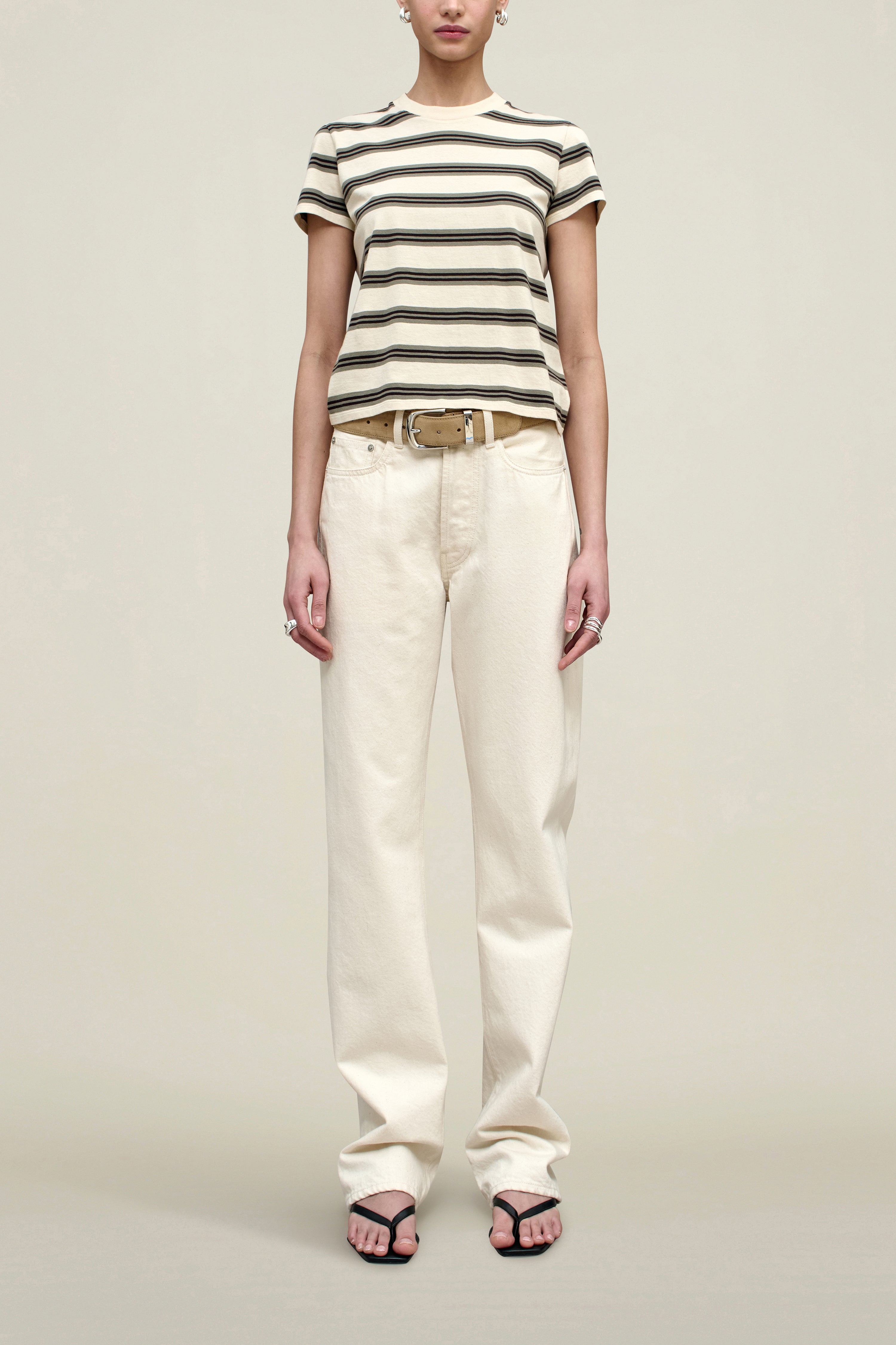 Kenzie T-Shirt in Mink Stripe
