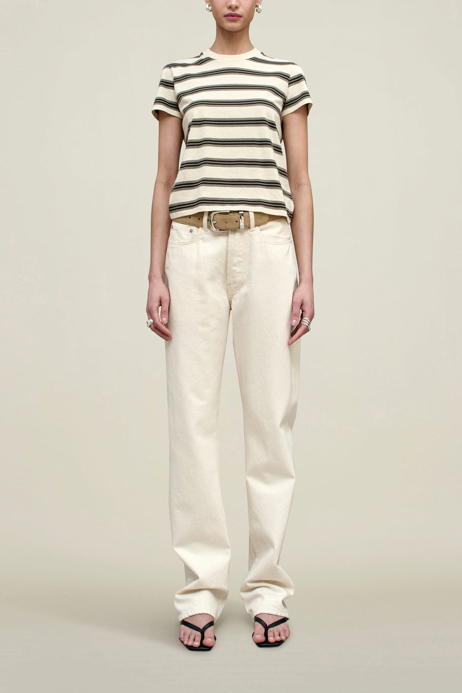 Kenzie T-Shirt in Mink Stripe