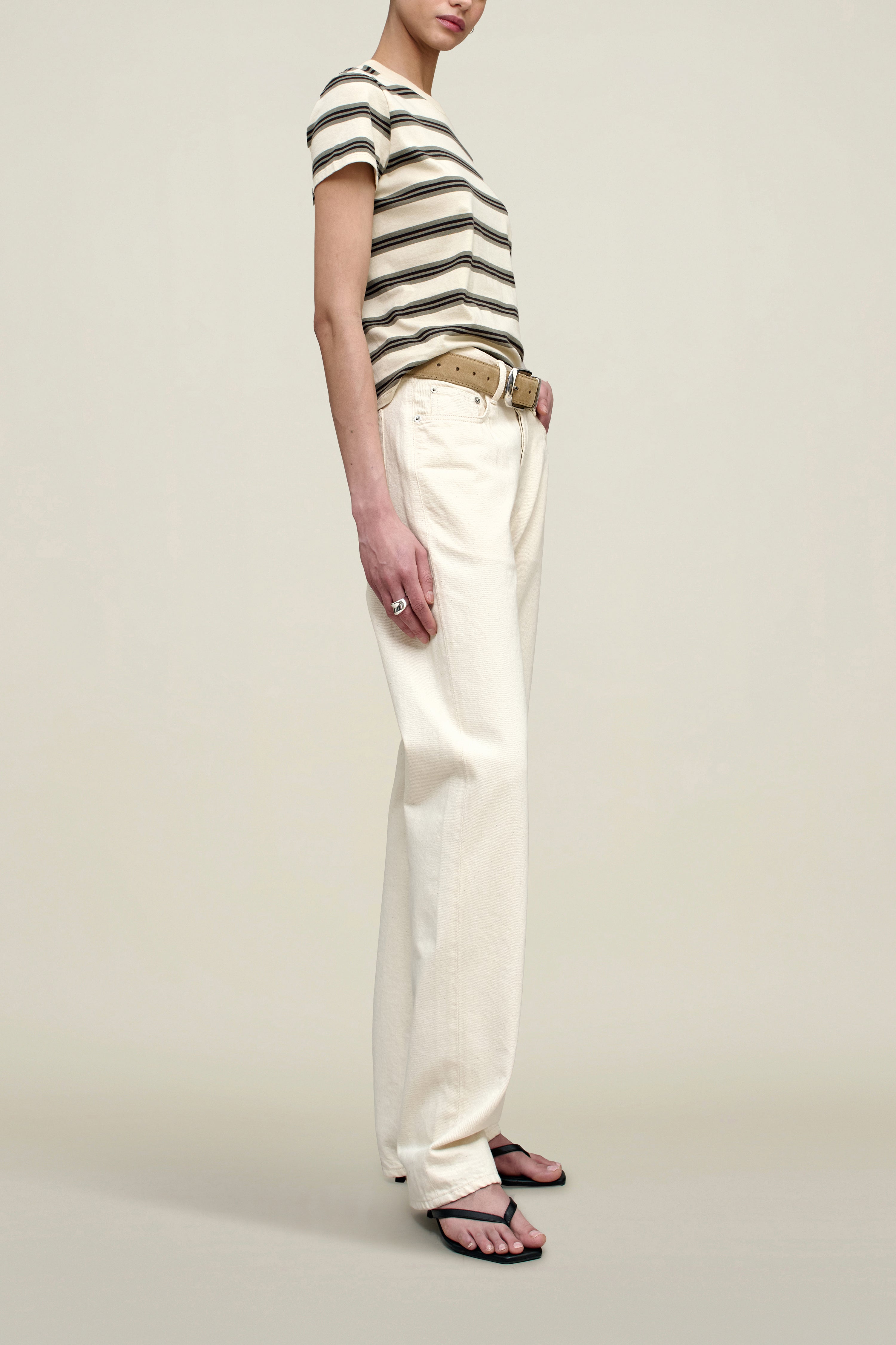 Kenzie T-Shirt in Mink Stripe
