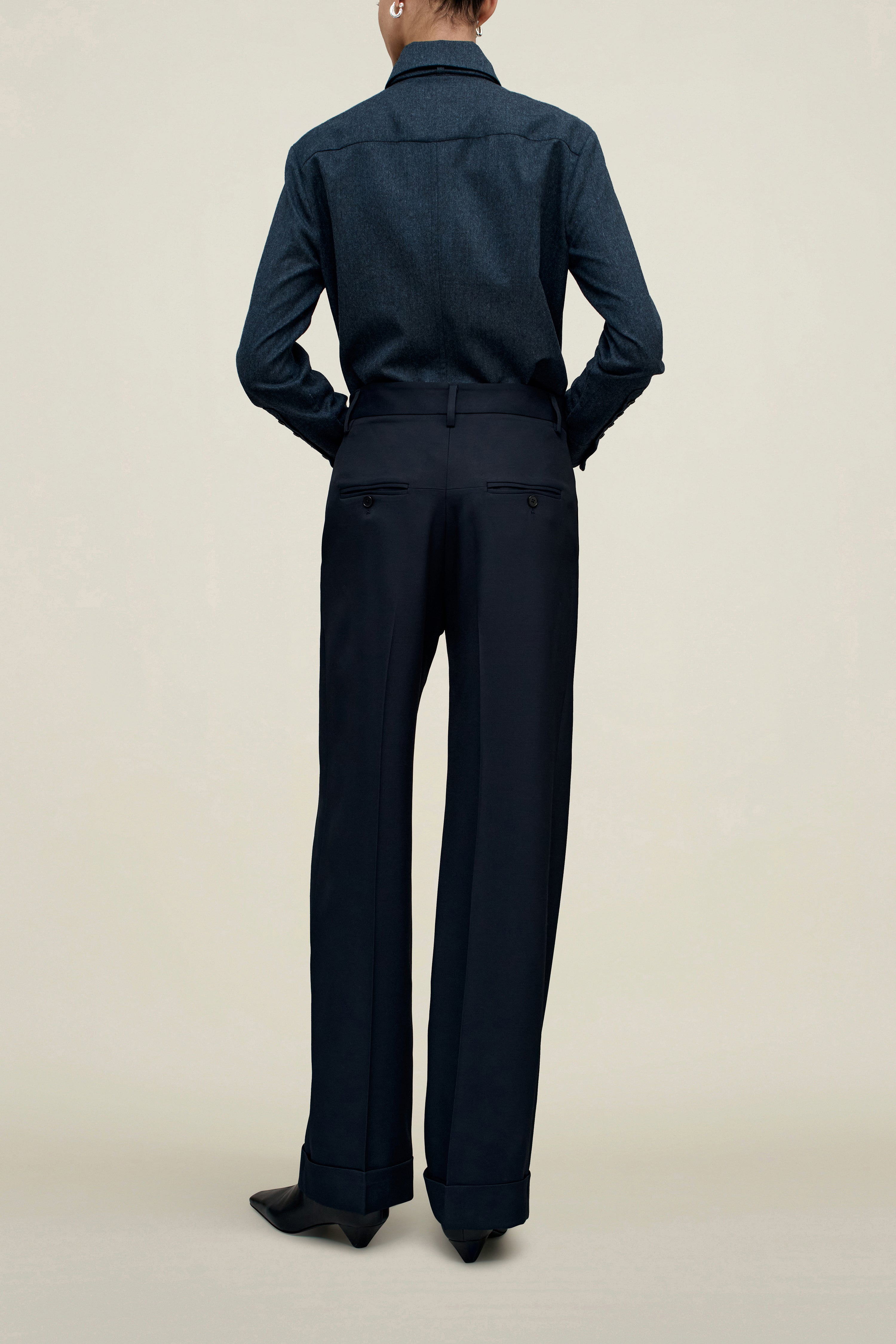 Irene Cuff Trouser in Heavy Wool Suiting