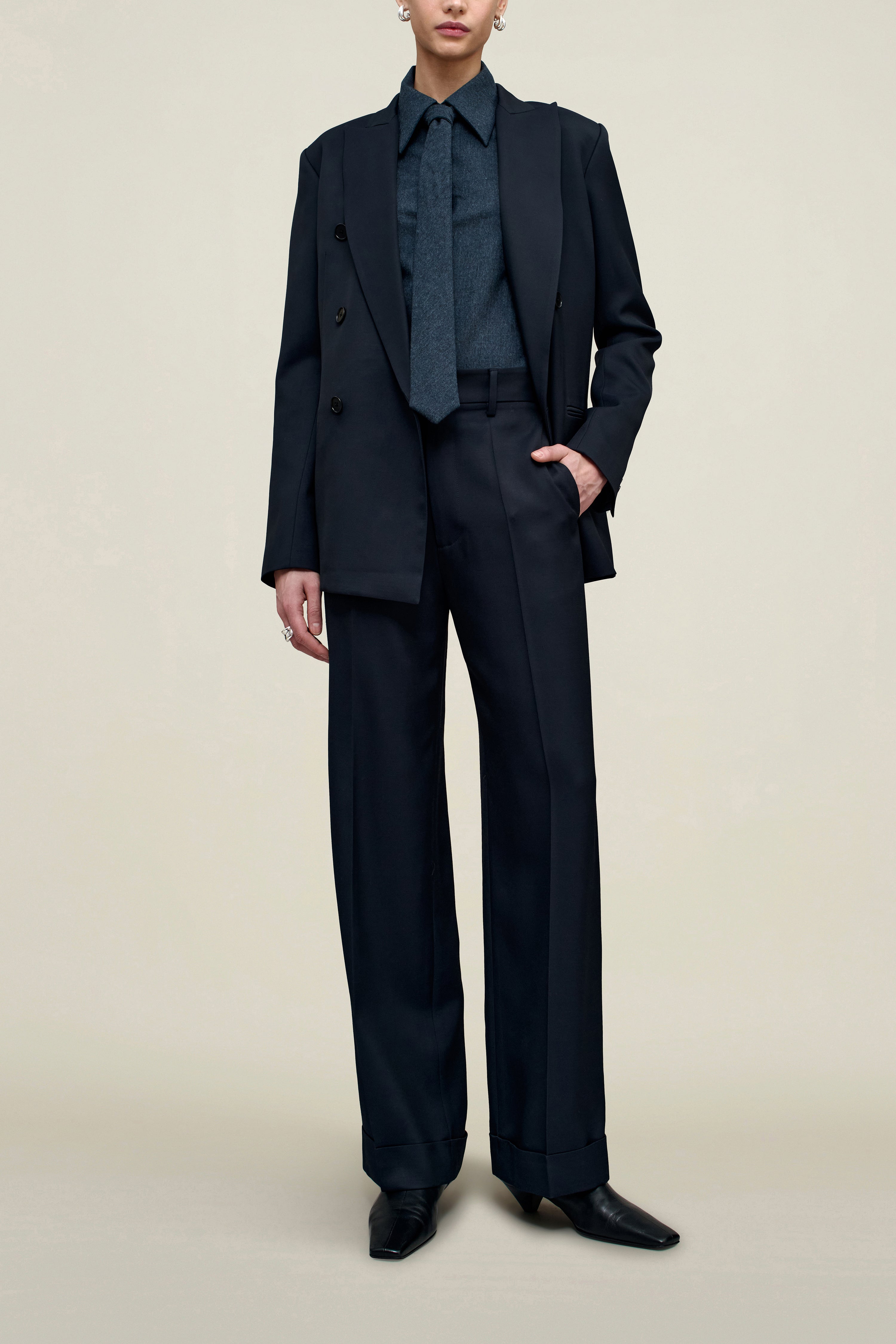 Carmen Double Breasted Blazer in Heavy Twill