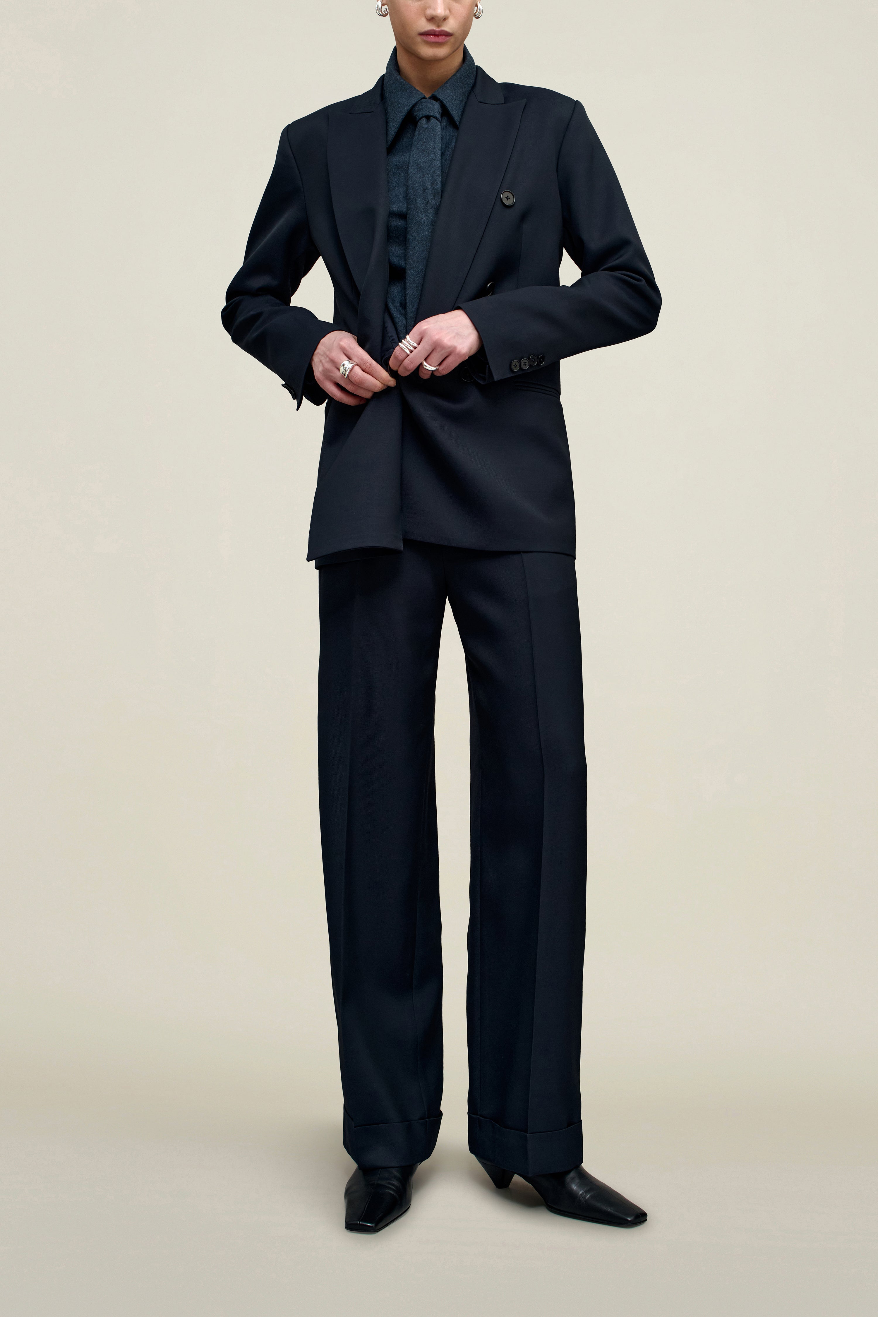 Carmen Double Breasted Blazer in Heavy Twill