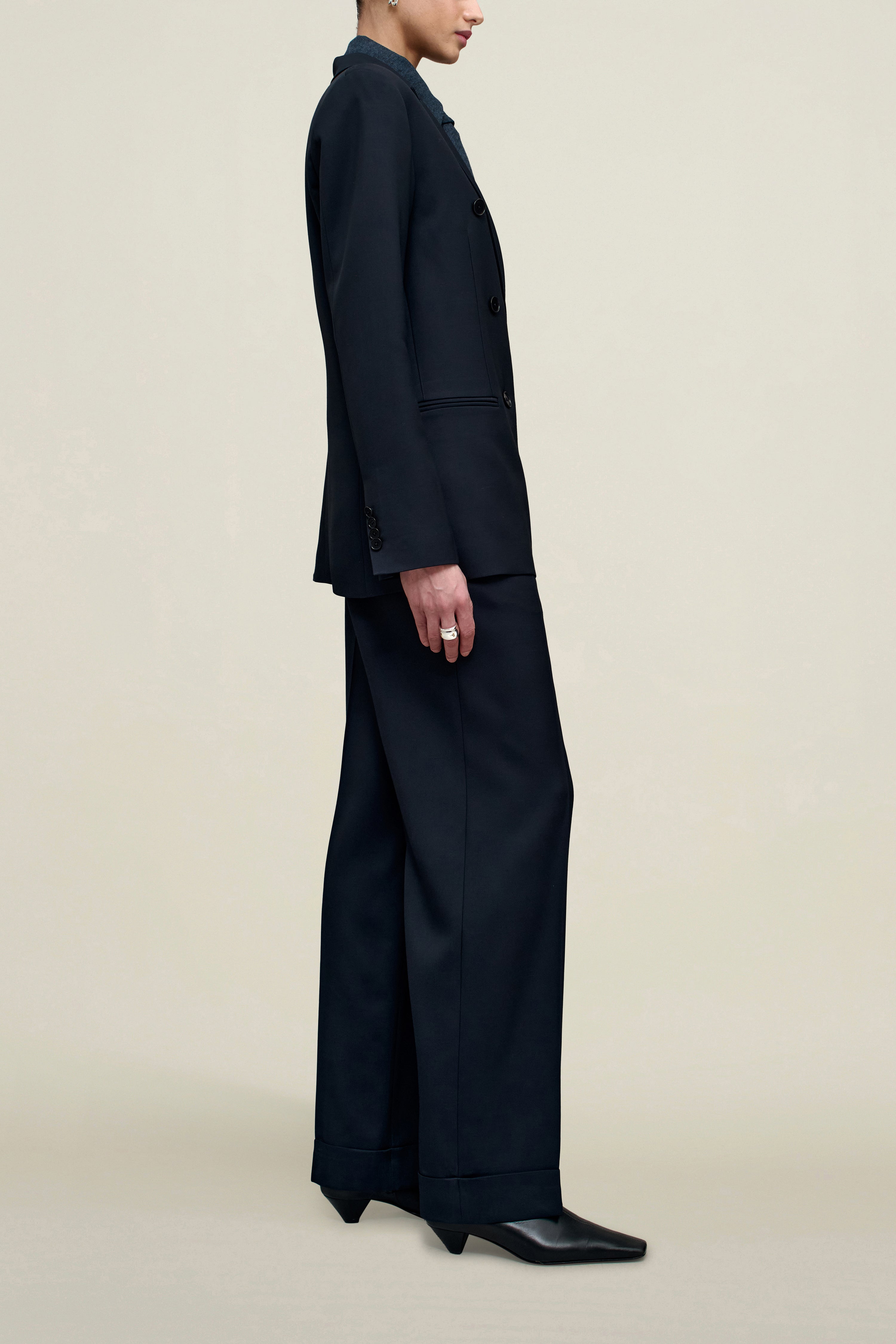 Carmen Double Breasted Blazer in Heavy Twill