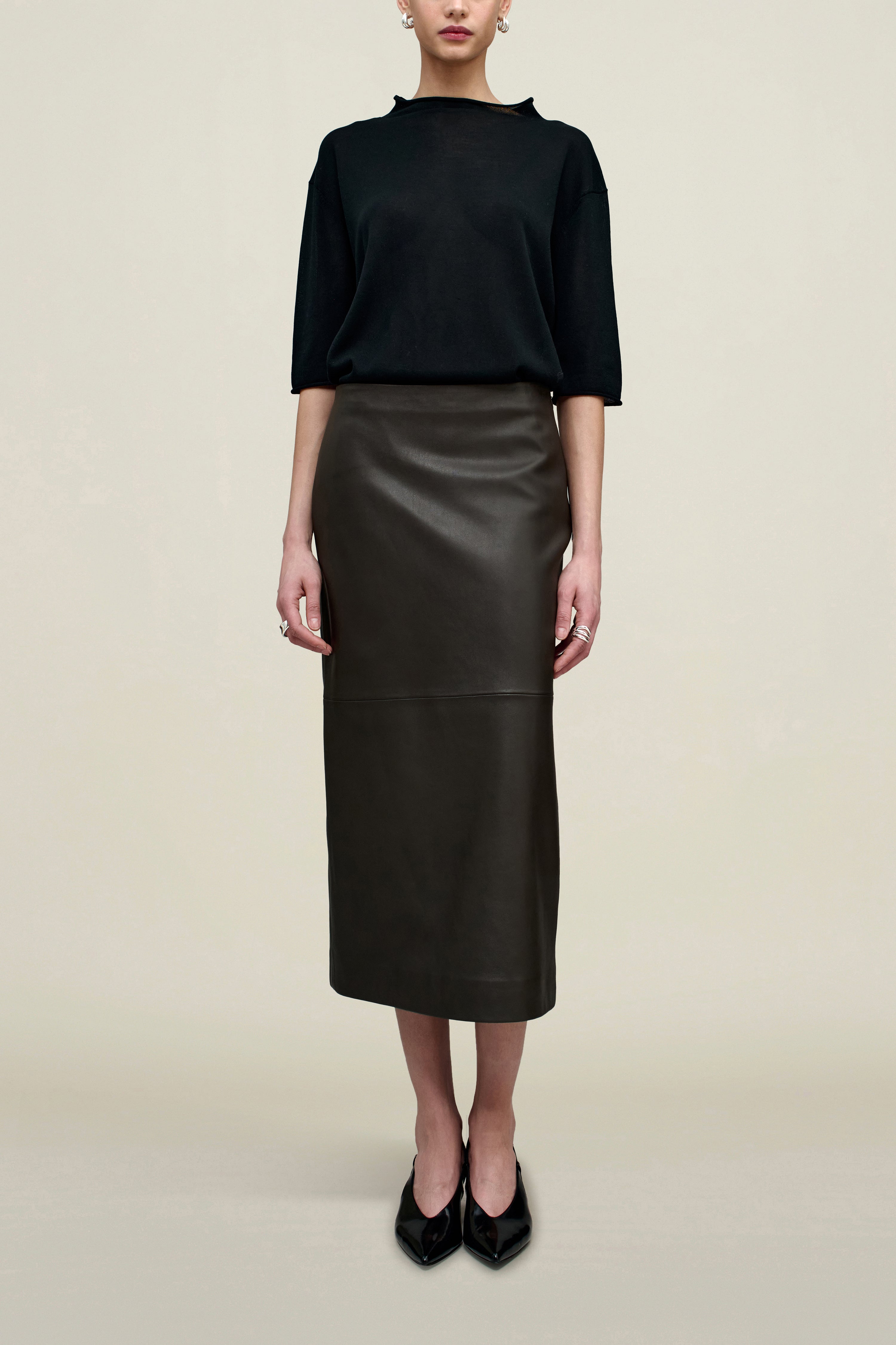 Emilee Pencil Skirt in Lambskin