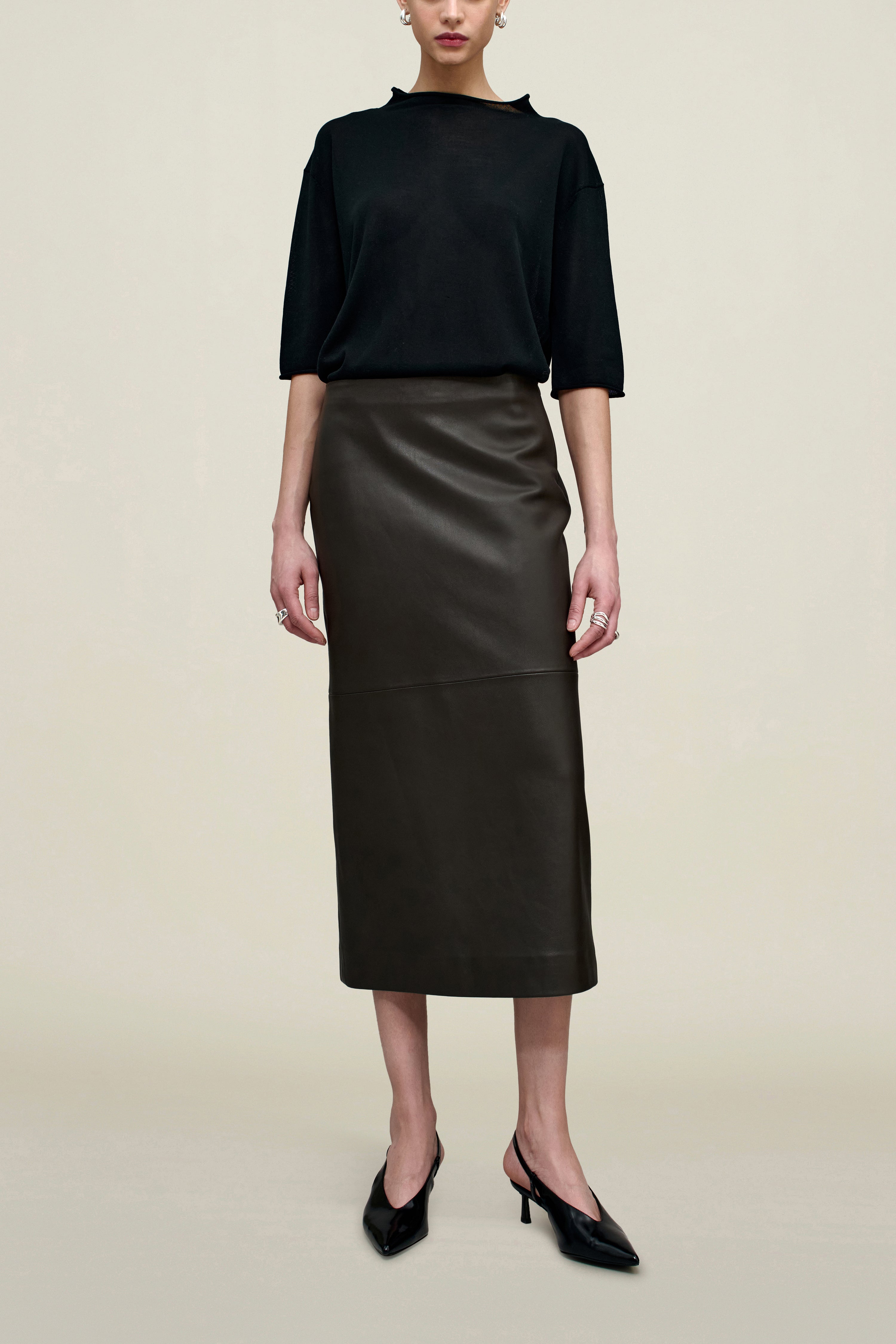 Emilee Pencil Skirt in Lambskin