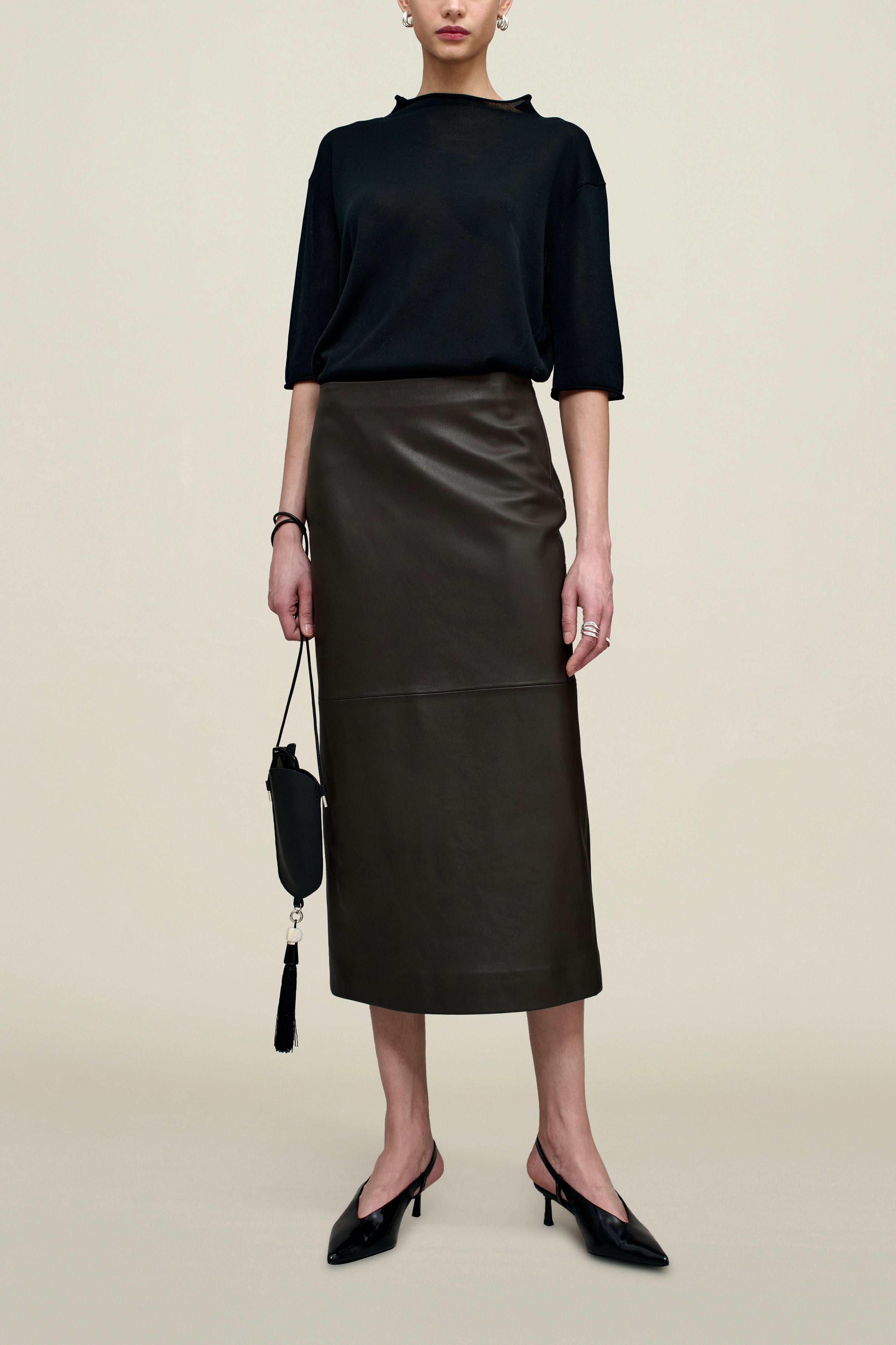 Emilee Pencil Skirt in Lambskin
