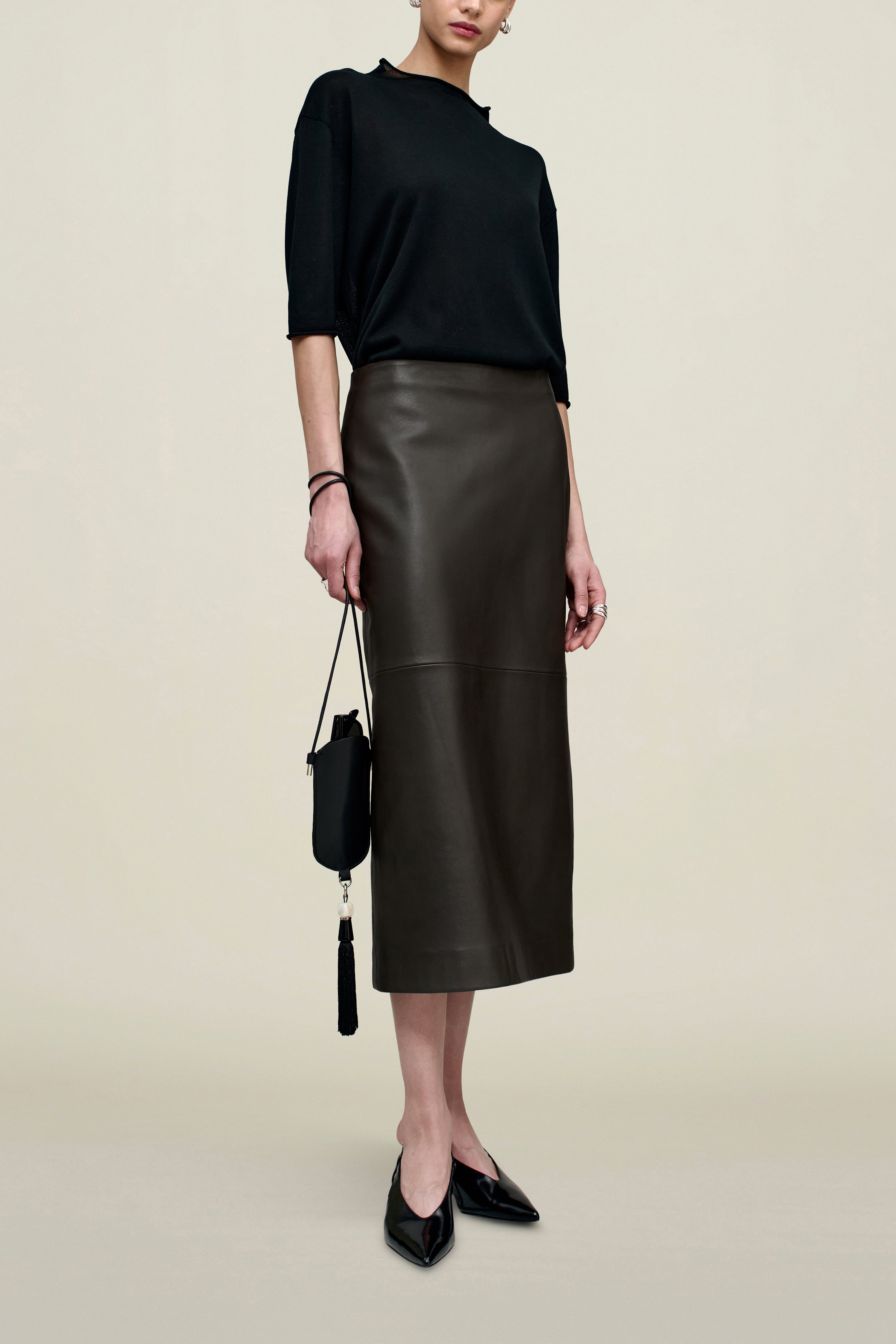 Emilee Pencil Skirt in Lambskin